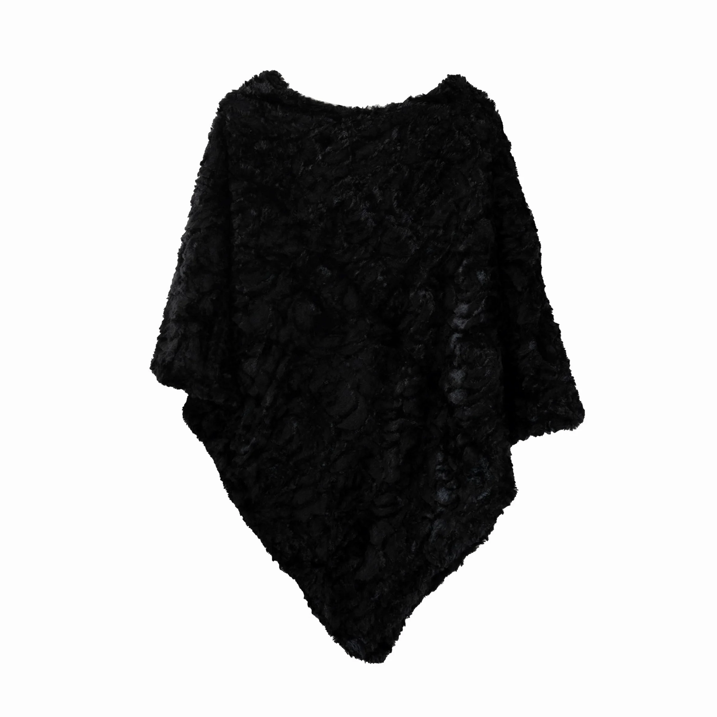 Poncho Donna Invernale colorata, Mantella Elegante per cerimonia, Scialle Coprispalle, Stola per l'inverno in pelliccia sintetica