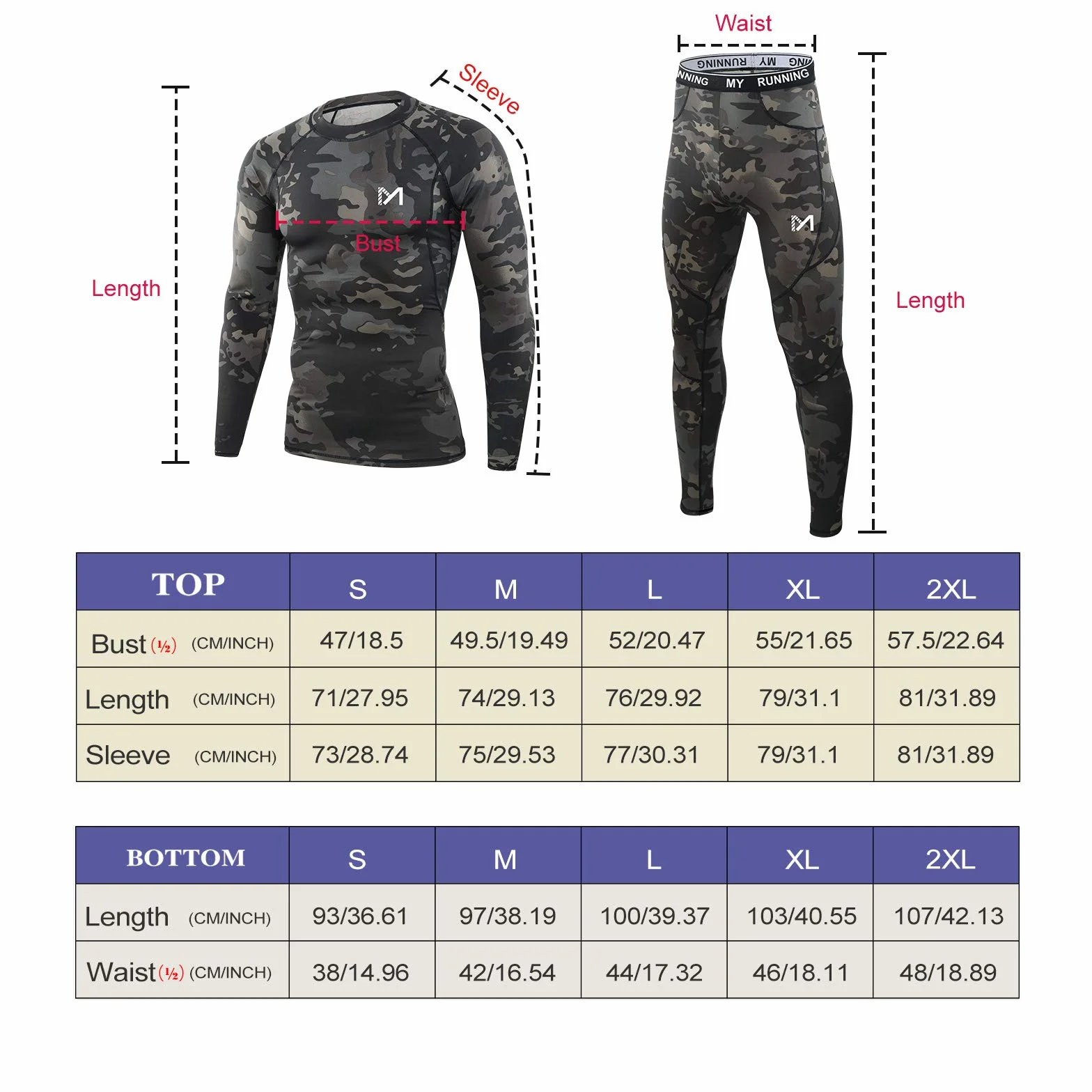 MEETYOO Set di Biancheria Intima Termica da Uomo, Lunga e Funzionale, Traspirante, a Compressione, per Allenamento, Sci, Corsa, Escursionismo