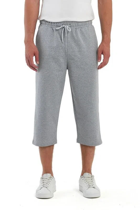 COMEOR Pantaloncini Capri da uomo in cotone a 3/4 con tasche – Estate Casual Lounge Short Loose Fit, allenamento, jogging, atletica, palestra, corsa abbigliamento sportivo