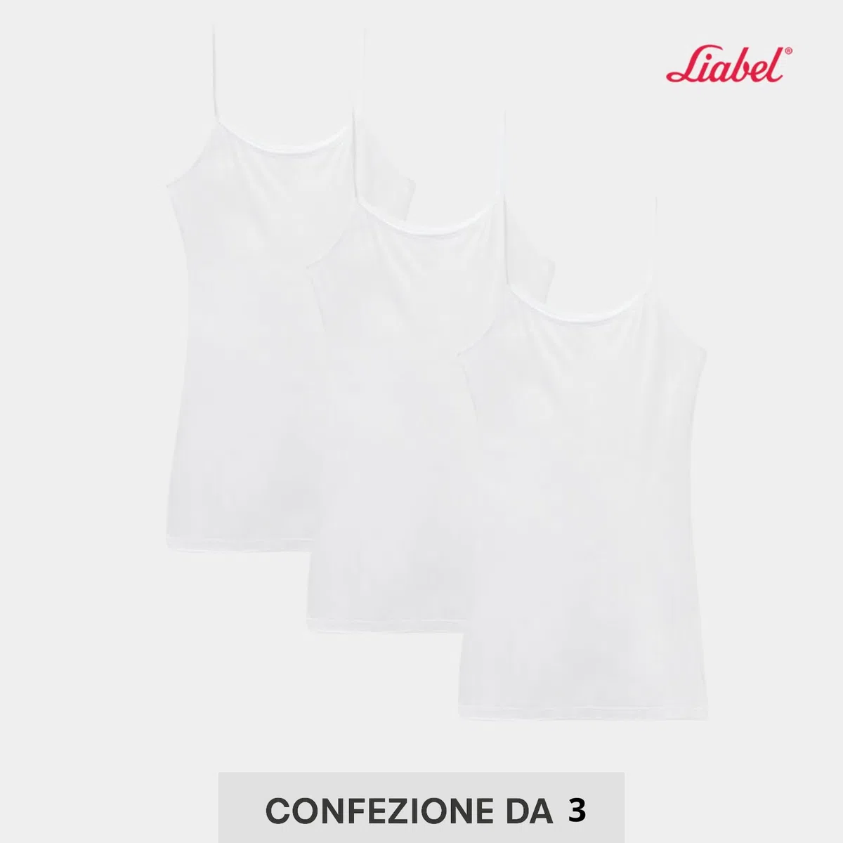 Liabel Set 3 Canotte Donna, 100% Cotone, vestibilità Perfetta, Canottiera Elegante per Tutte Le Stagioni