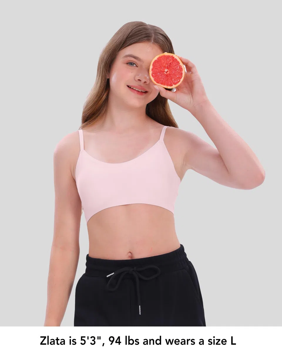 SALIA GIRL Reggiseni Sportivi con Imbottitura Fissa Morbida per Ragazze, Senza Cuciture, Ideali per Adolescenti dai 10 ai 14 Anni, con Spalline Regolabili