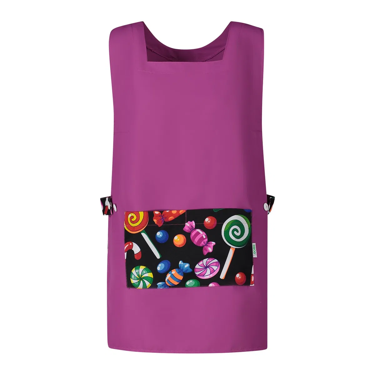 Siry Work Grembiule Donna in microfibra di poliestere, Regolabile in Vita con Due Bottoni, ampia tasca centrale per Scuola Infanzia, Cucina, Estetista, Taglia Unica, Made in Italy, Art. Mimosa