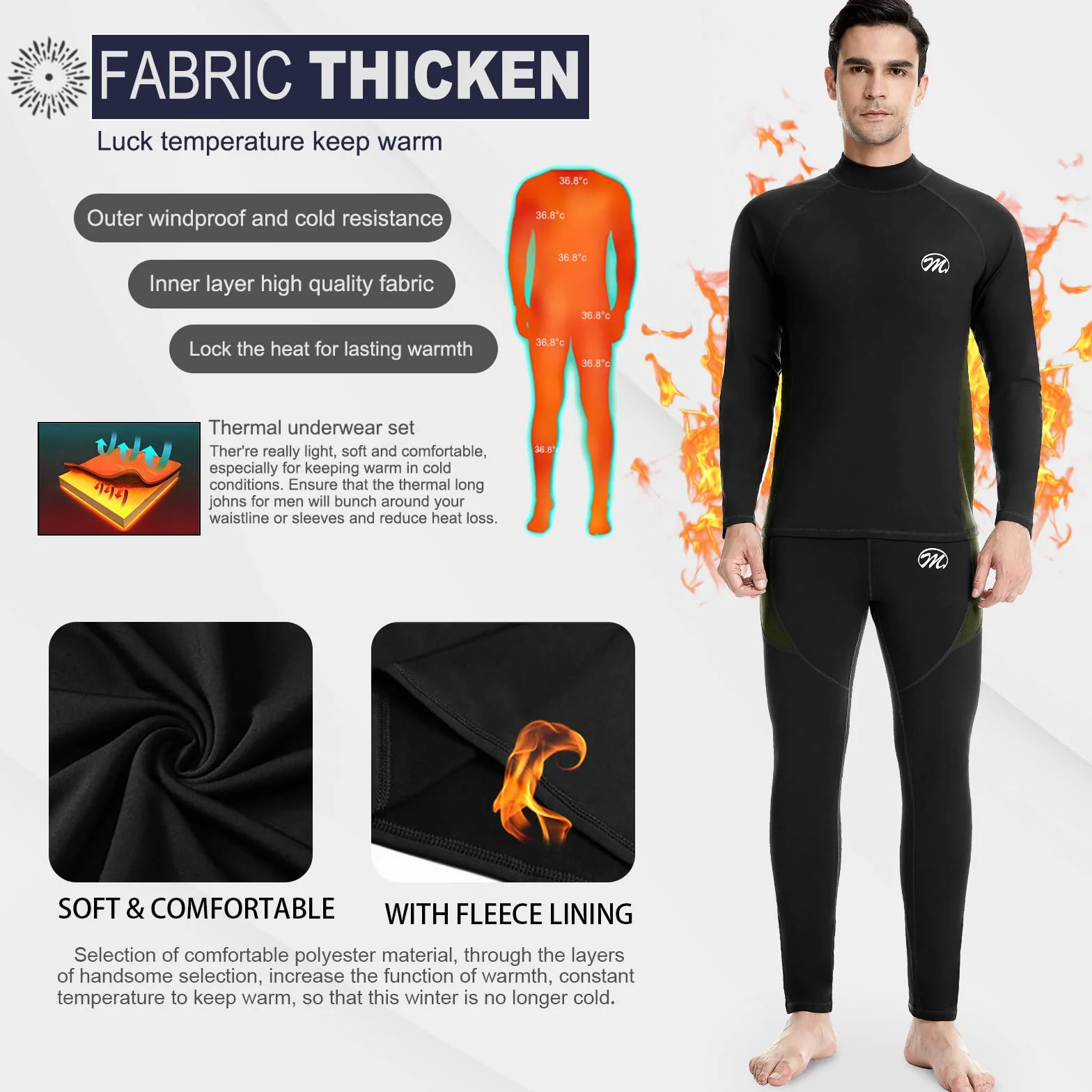 MEETWEE Biancheria Intima Termica Uomo Set,Traspirante Asciugatura Rapida Maniche Lunghe Sportiva Sets per Ciclismo e Lo Allenamento Sci Corsa