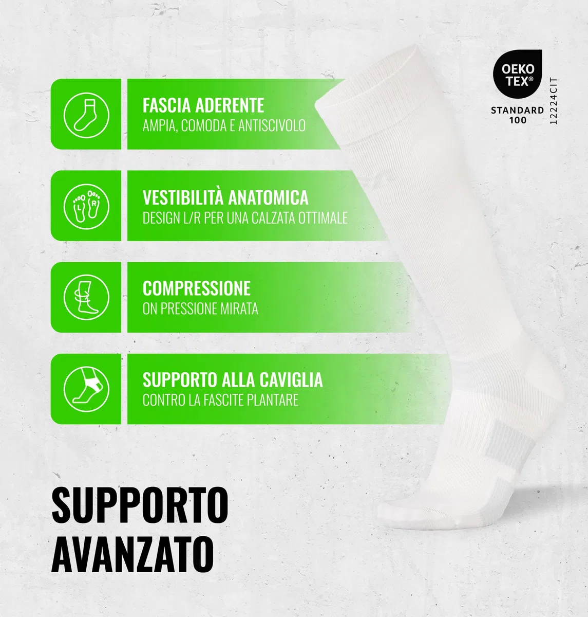 CFA V1 Calze Compressione Graduata Donna e Uomo | Calze Elastiche Sportive Per Circolazione, Vene Varicose, Gravidanza, Antitrombo, Ciclismo, Running | Made In EU FOR ATHLETES