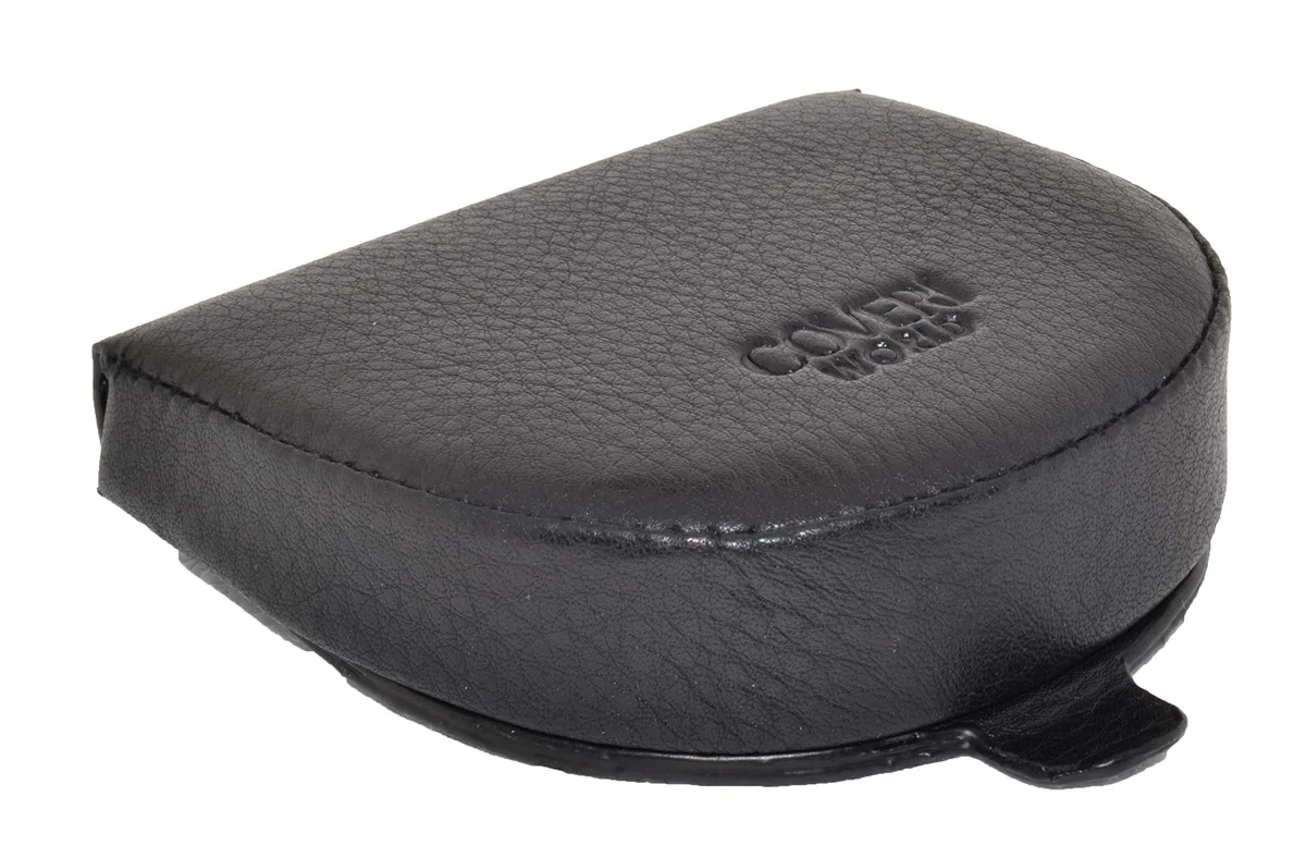 COVERI WORLD Portamonete Uomo in Vera Pelle Nera, Tacco Porta Euro con 2 Tasche, Chiusura a Incastro, Compatto