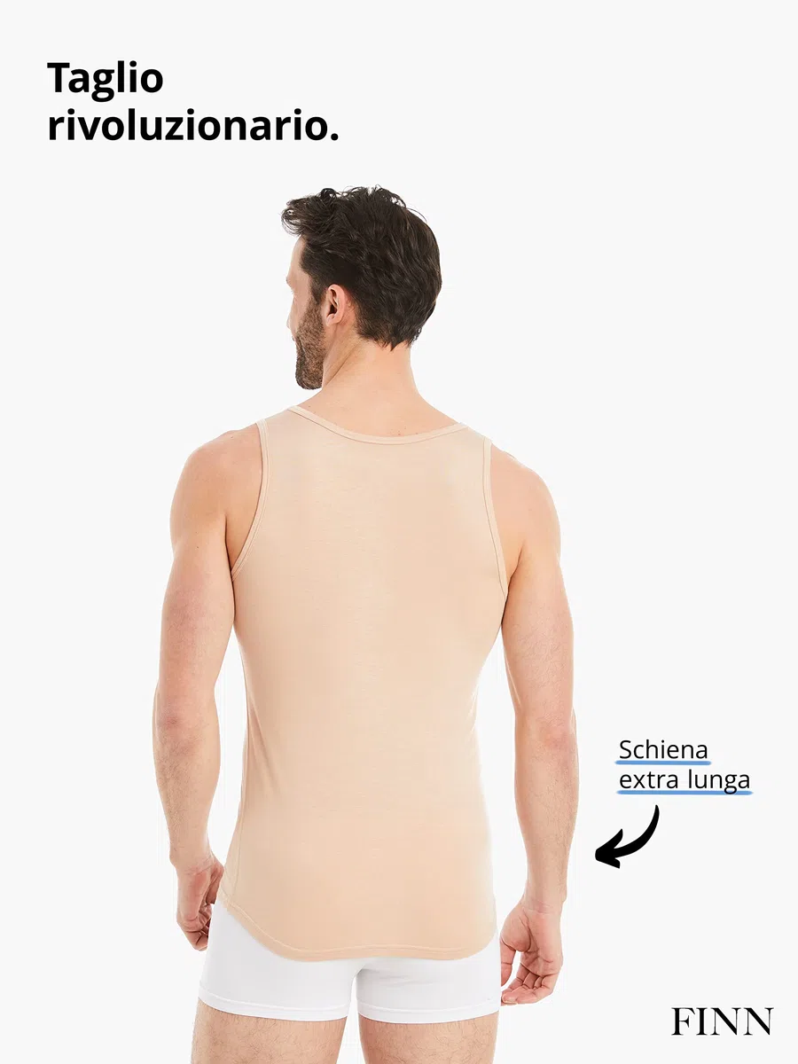 FINN Maglietta Intima Business Uomo Senza Maniche - Maglia Sottogiacca in Originale Tessuto Lenzing® Modal - La Canottiera Perfetta sotto Camicia e Abito