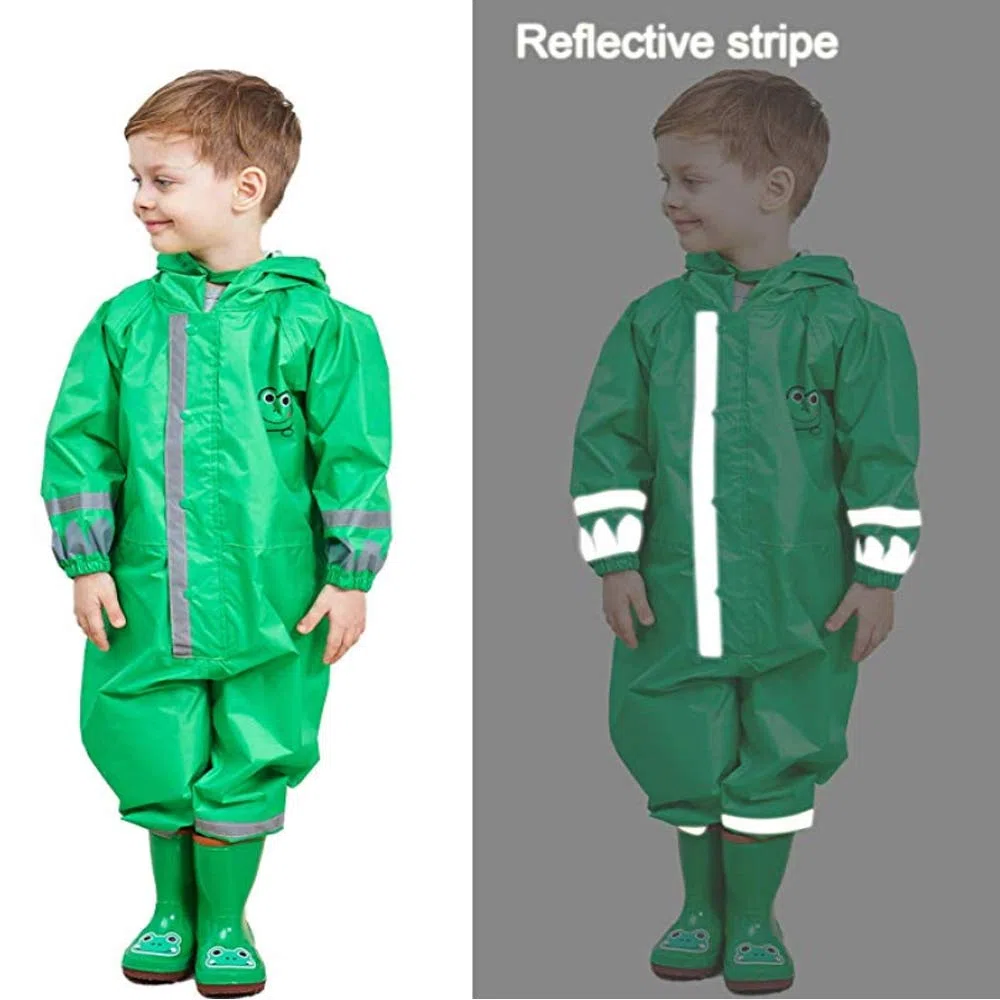 JinBei Impermeabile Bambino Pioggia Poncho Antipioggia Tuta Giacca Bambina Bambini Cappuccio Ragazze Ragazzi Animale Modello Portatile Jogging di Un Pezzo Impermeabili Unisex 3-10 Anni