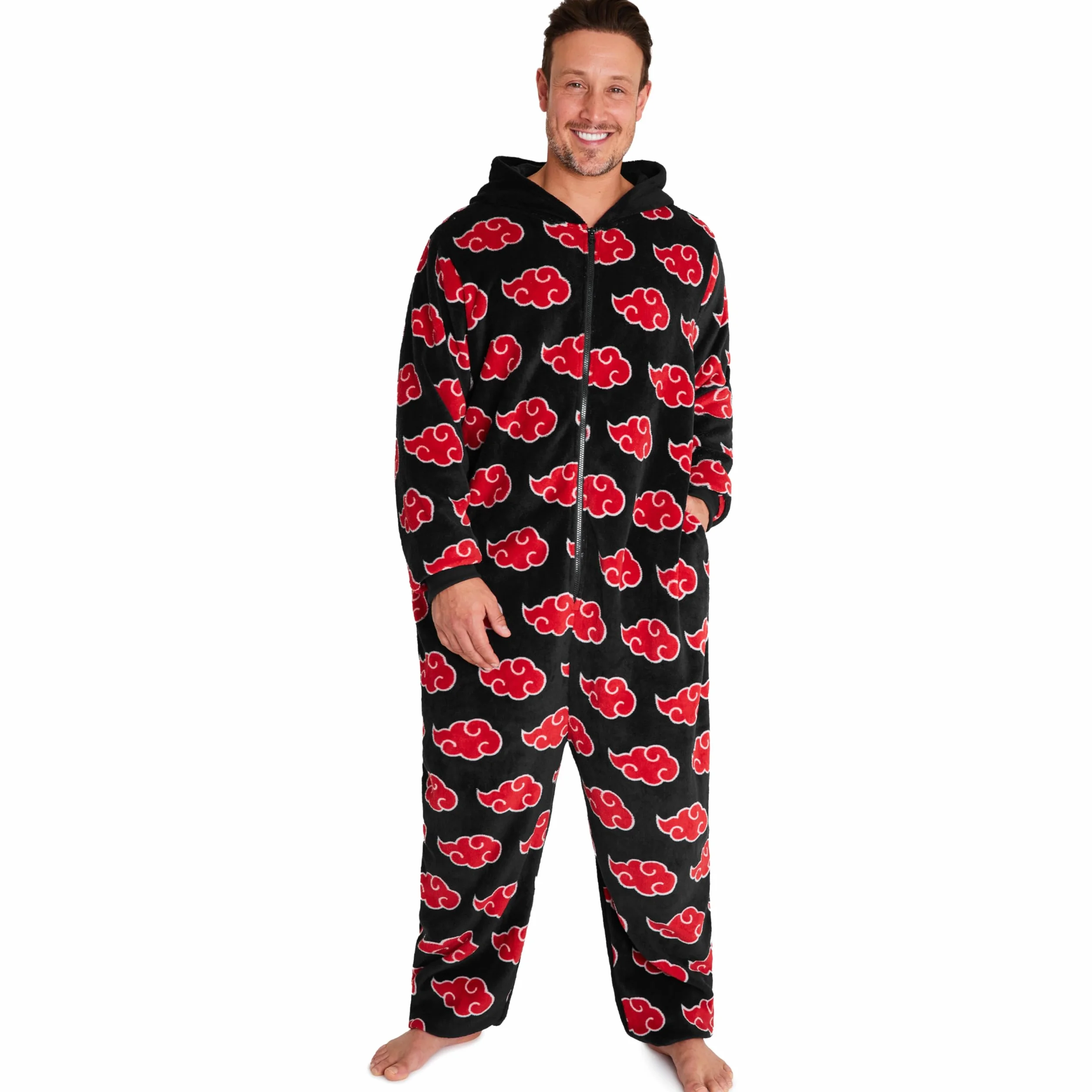 NARUTO Tuta Intera Uomo e Ragazzo, M-3XL, Pigiama Intero Invernale con Cappuccio, Anime Abbigliamento da Casa, Regalo Uomo