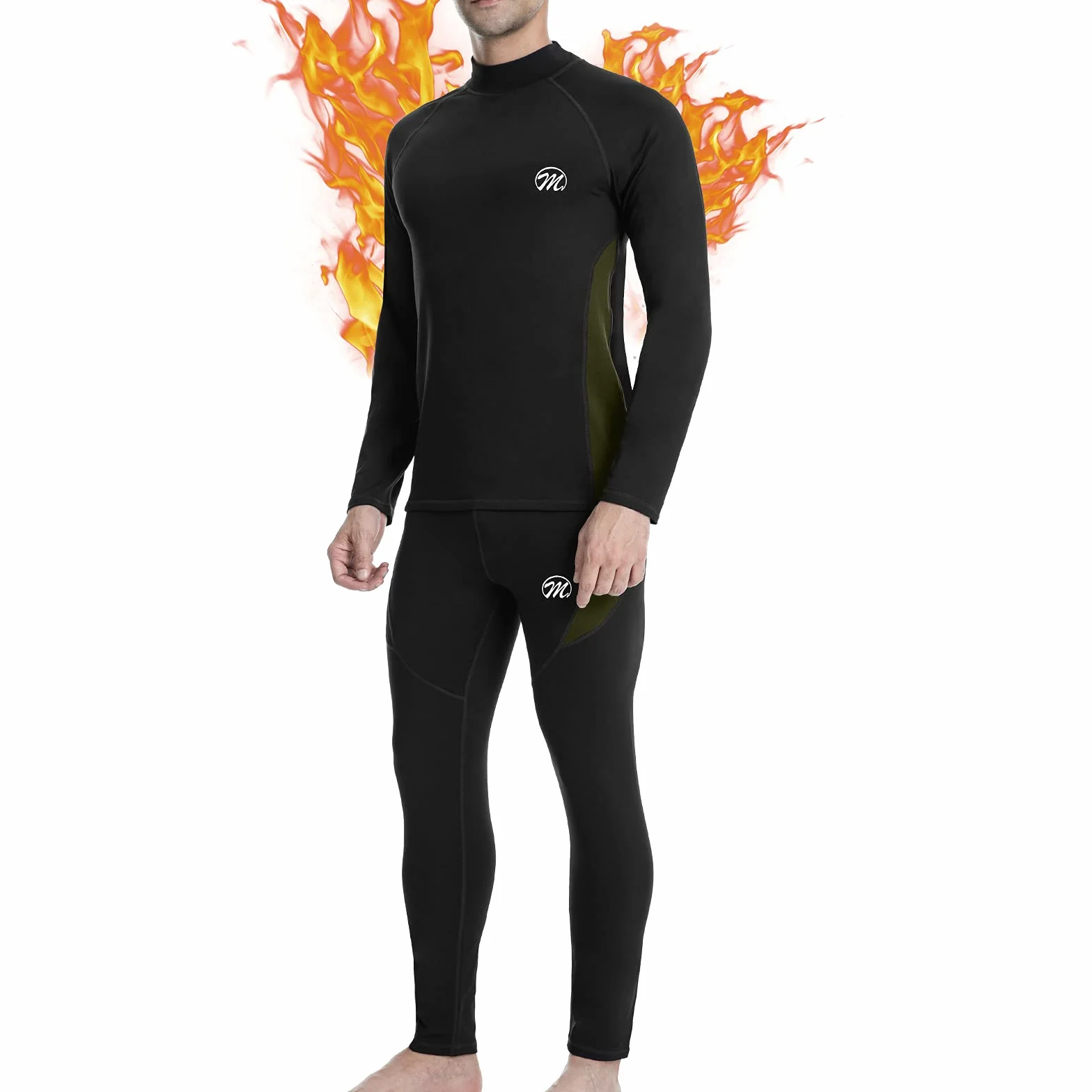 MEETWEE Biancheria Intima Termica Uomo Set,Traspirante Asciugatura Rapida Maniche Lunghe Sportiva Sets per Ciclismo e Lo Allenamento Sci Corsa