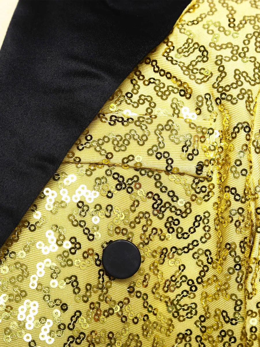 Aislor Bambini Giacca Jacket con Paillettes Giacche da Smoking Cappotto Brillantini Blazer Giacca a Coda di Rondine Costume di Festa in Maschera Carnevale Halloween