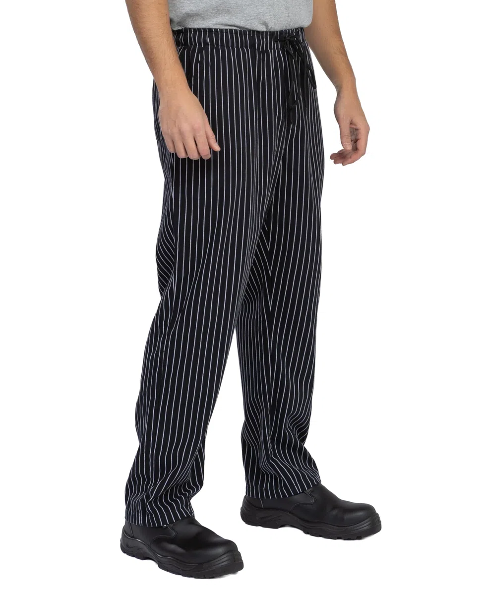 PALLTEX Bruno - Pantaloni da cuoco in 100% cotone, da uomo e donna, con coulisse, vita regolabile, EN 13688