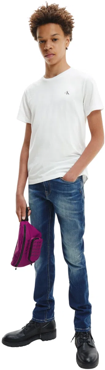 Calvin Klein 2-Pack Monogram Top Ib0ib01093 S/S Knit Tops Bambini e Ragazzi (Pacco da 2)