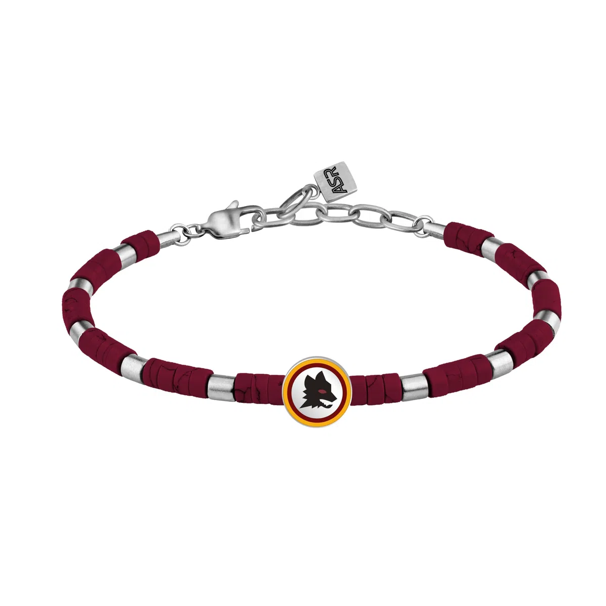 Clondo Bracciale Uomo Donna As Roma in Acciaio – Collezione Ufficiale Calcio – Accessorio Elegante e Sportivo con Logo – Idea Regalo per Tifosi – Vari Modelli Disponibili