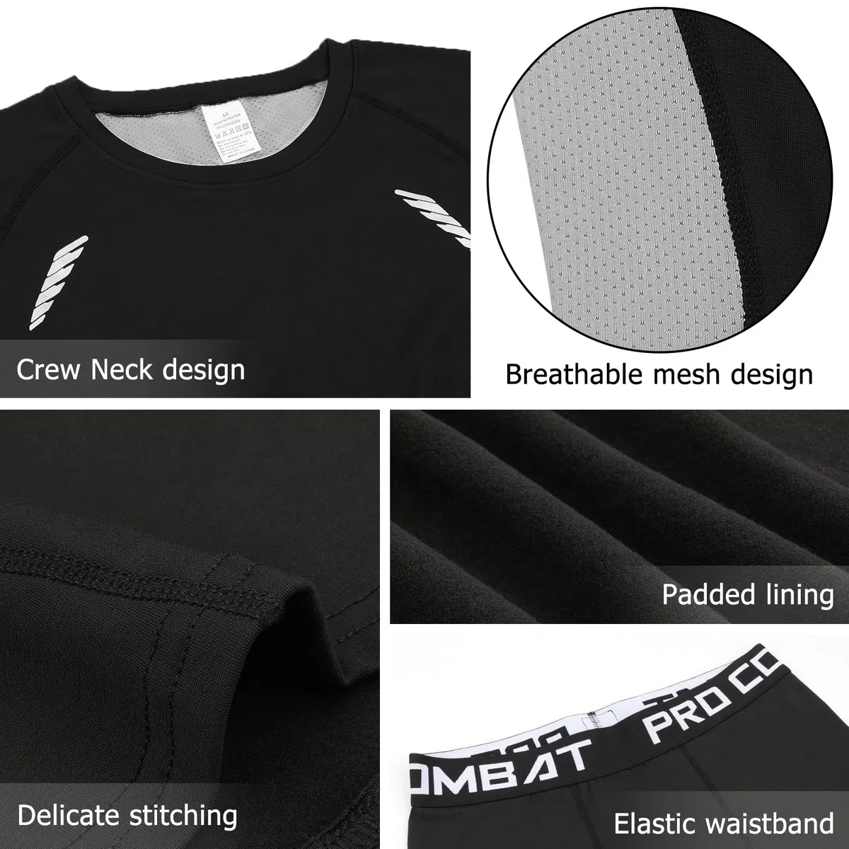 Lishang Biancheria Intima Termica Uomo Tuta Biancheria Funzionale Traspirante Maglia Intimo Termico Uomo Invernale per Sci Corsa Ciclismo Running Calcio