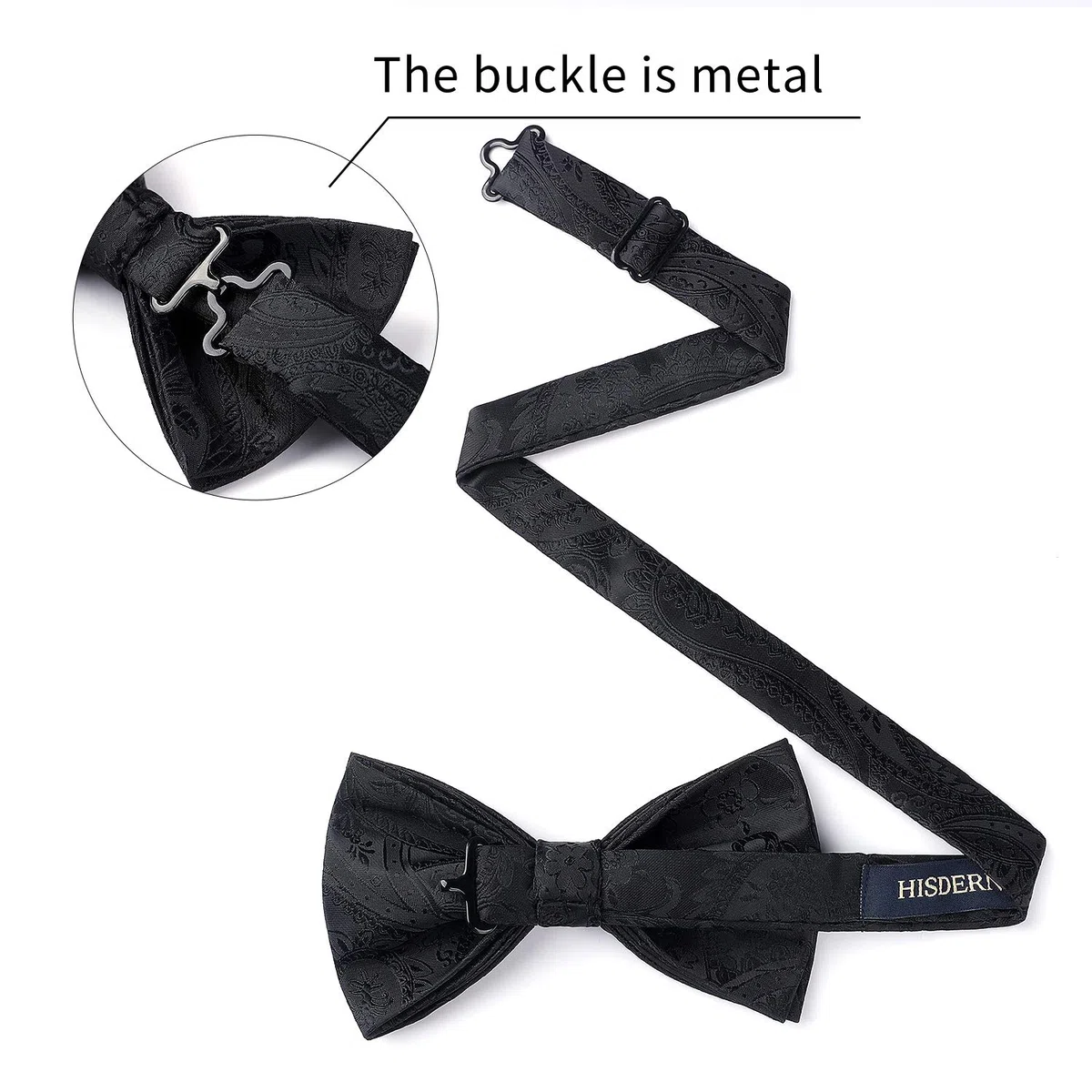 HISDERN Bretelle da Uomo Paisley Bretelle Uomo Eleganti Regolabile 6 Clips di e Forma a Y Elastica Bretelle Papillon e Fazzoletto da Taschino Set