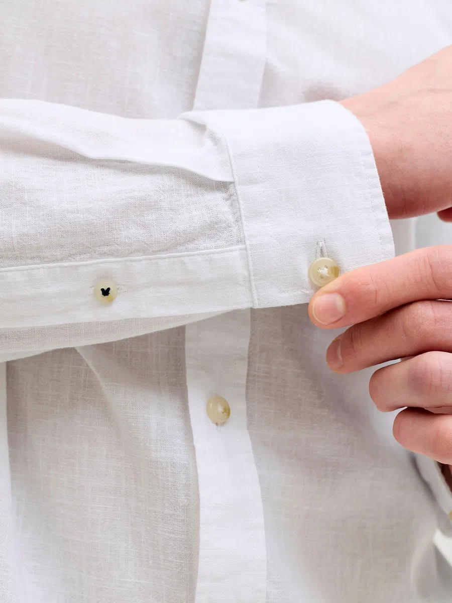 JACK & JONES Jjesummer Linen Blend Shirt L/S SN Uomo