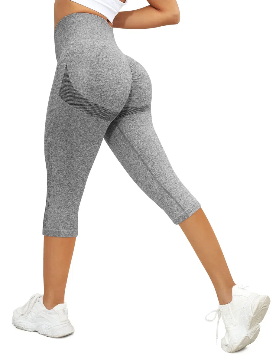 Yuson Girl Leggins Donna Sportivi Pantaloni 3/4 Vita Alta Anticellulite per Fitness Leggins Palestra Push Up Yoga Pants Controllo della Pancia Opaco Elastici Morbido Pantaloni Capri