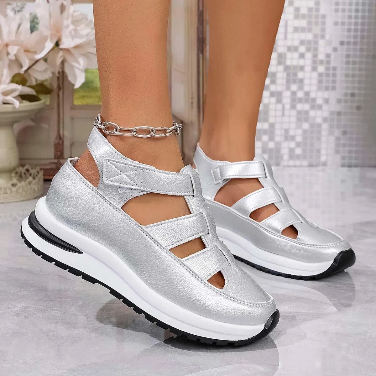 Sandali Donna Estive - Chiusi Davanti Ortopedici Scarpe Lavabili Sandalo Con Zeppa Elegante Trekking Per Camminare Trekking, Vita Quotidiana E Vacanze Shopping Gite Camminate Passeggiate 2026
