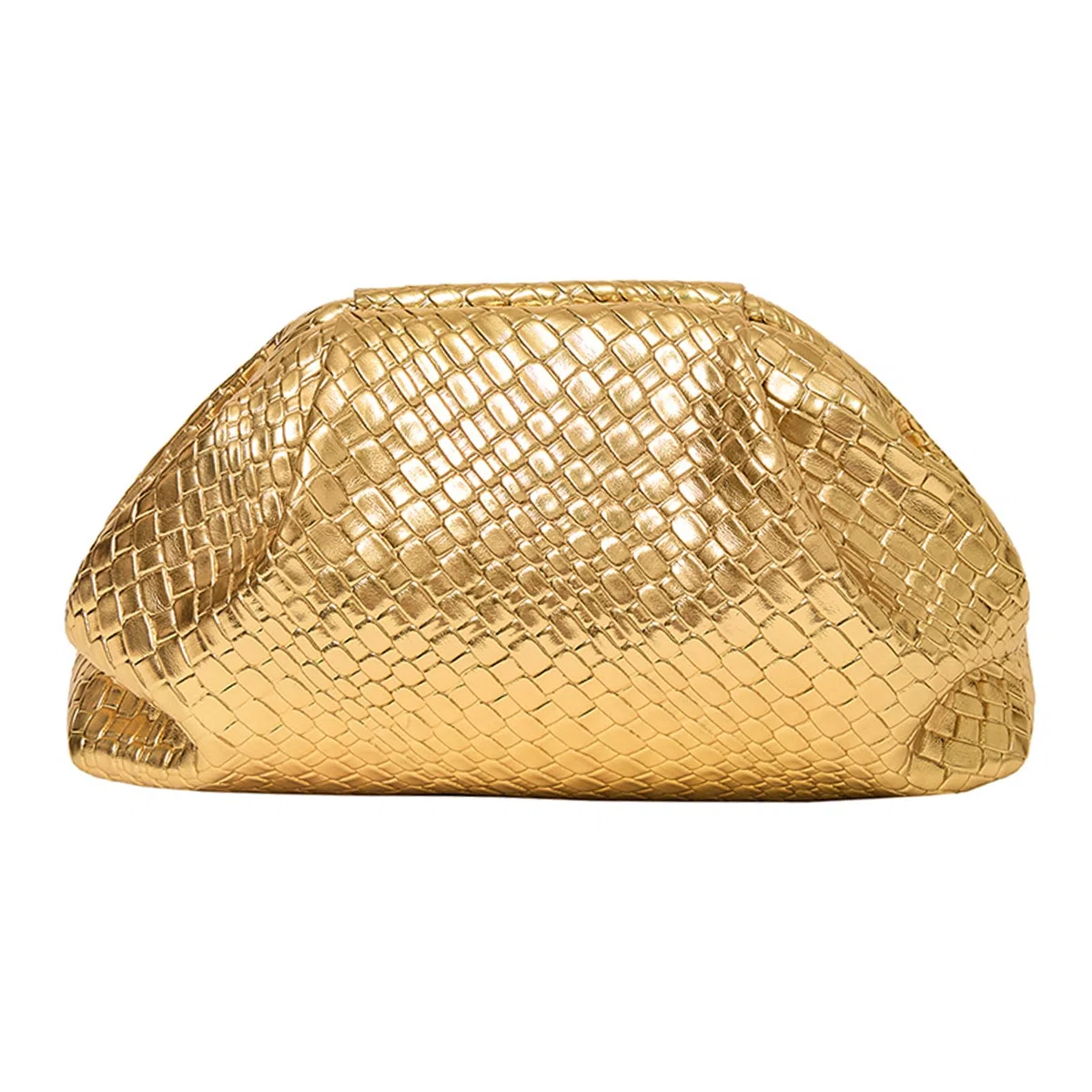 PHILOMENA Borsa da sera da donna in pelle vegana, pochette con ravioli, borsa increspata per feste, matrimoni, eleganti borse