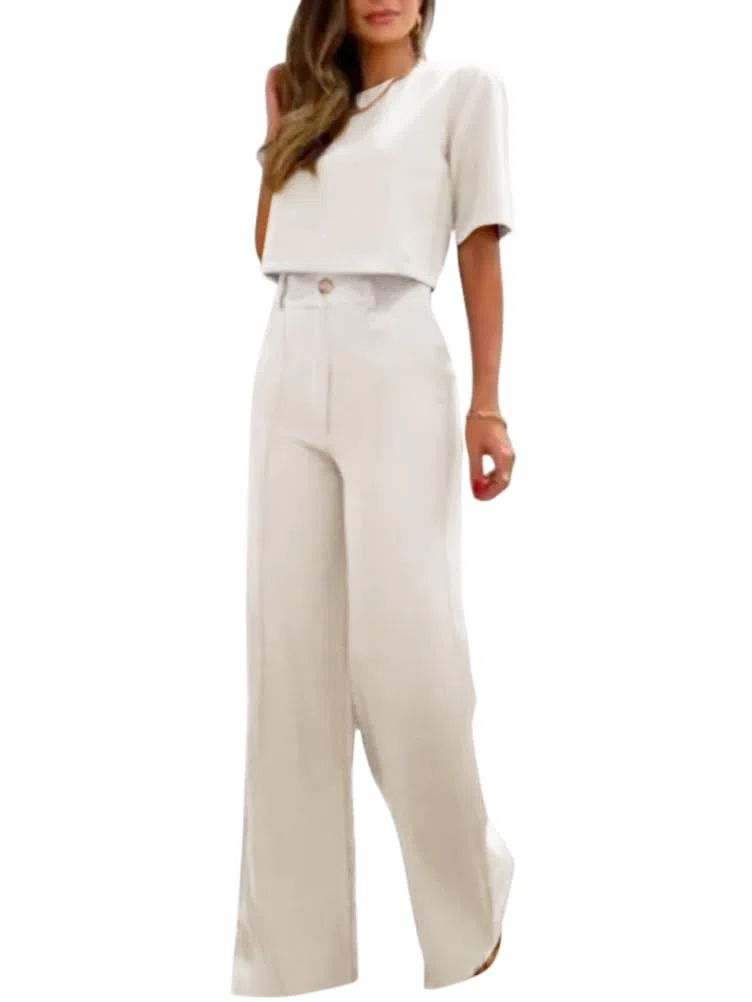 ORANDESIGNE Completo Donna Elegante Tailleur Estivo Casacca E Pantaloni Cerimonia Curvy Set Abbigliamento 2 Pezzi Ufficio Formale Costume Lavoro Completino Casual Outfit