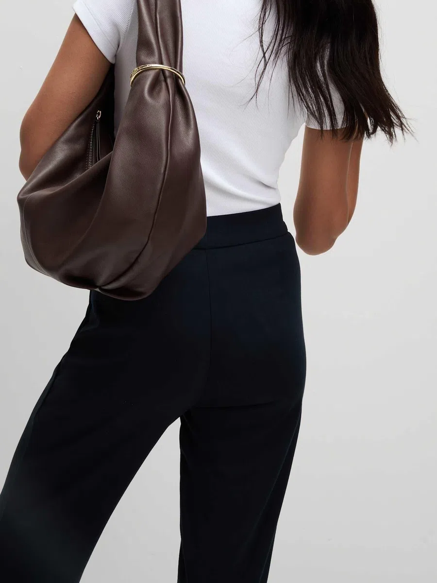 Marks & Spencer Donna a Gamba Dritta Jersey Pantaloni con Stretch – Vita Elasticizzata