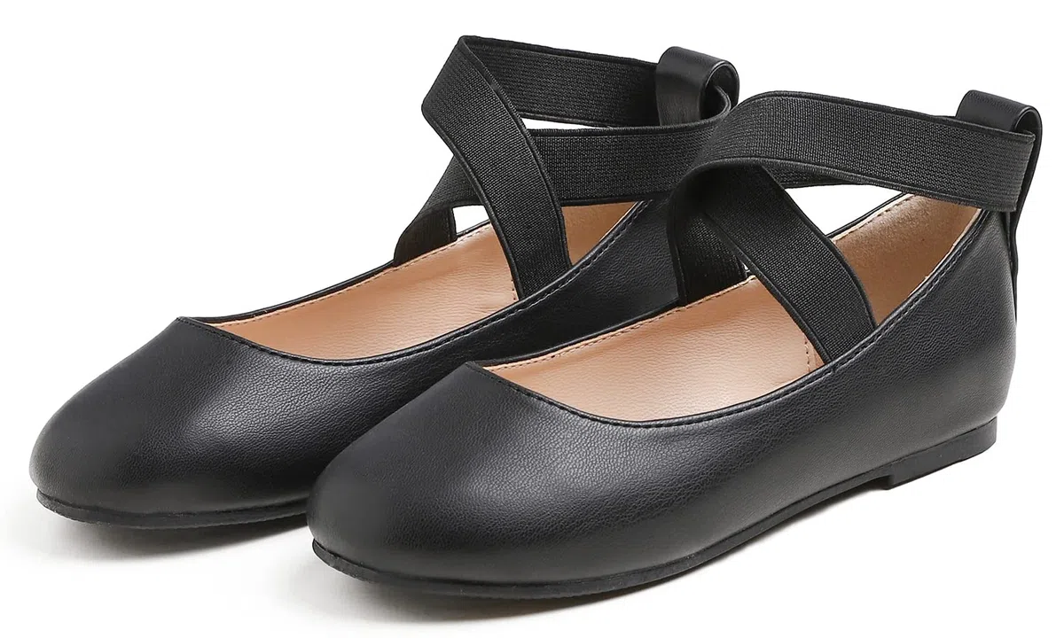 Feversole Girls Cute Dress,Ragazze Mary Jane Strap Scarpe Basse Ballerine da Principessa Scarpe da Scuola Piatte
