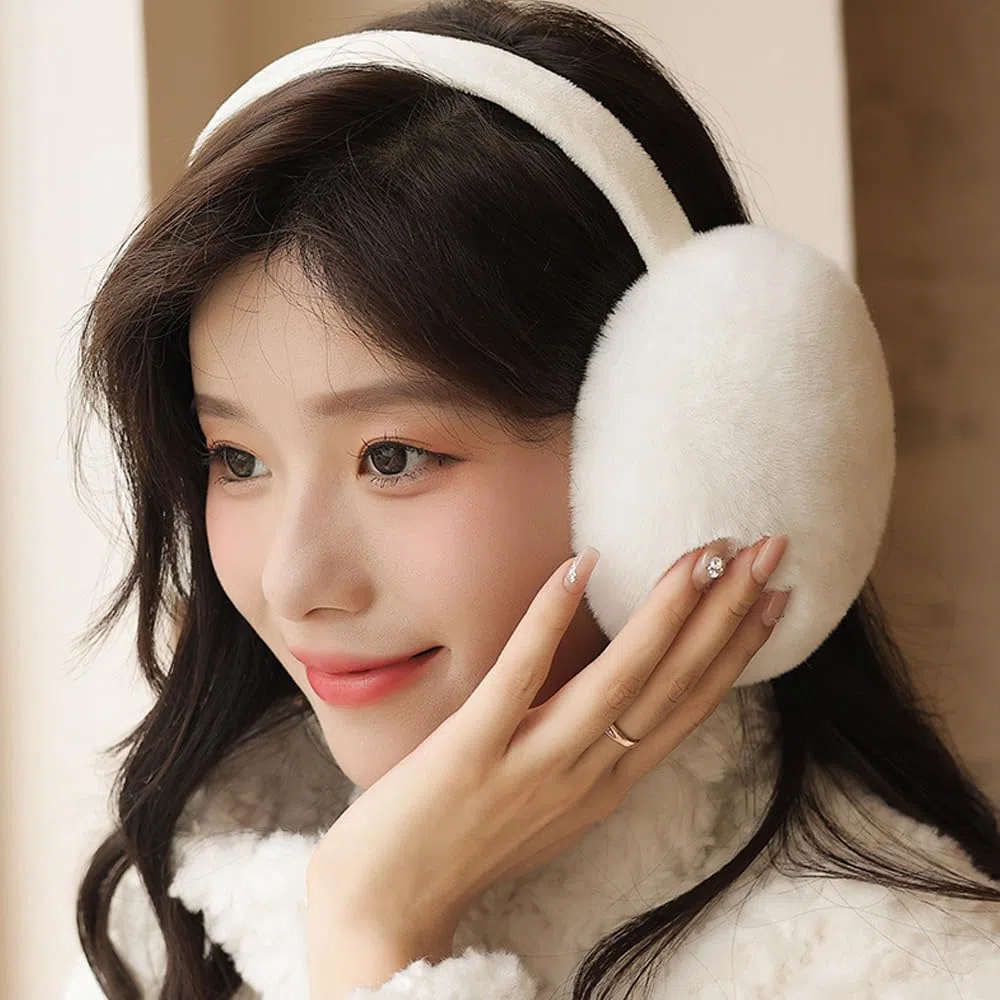 Paraorecchie Invernali da Donna Plush Pieghevoli per Calore delle Orecchie in Pelliccia Sintetica Calde per Il Freddo Peluche Earmuffs per Ragazze Donne