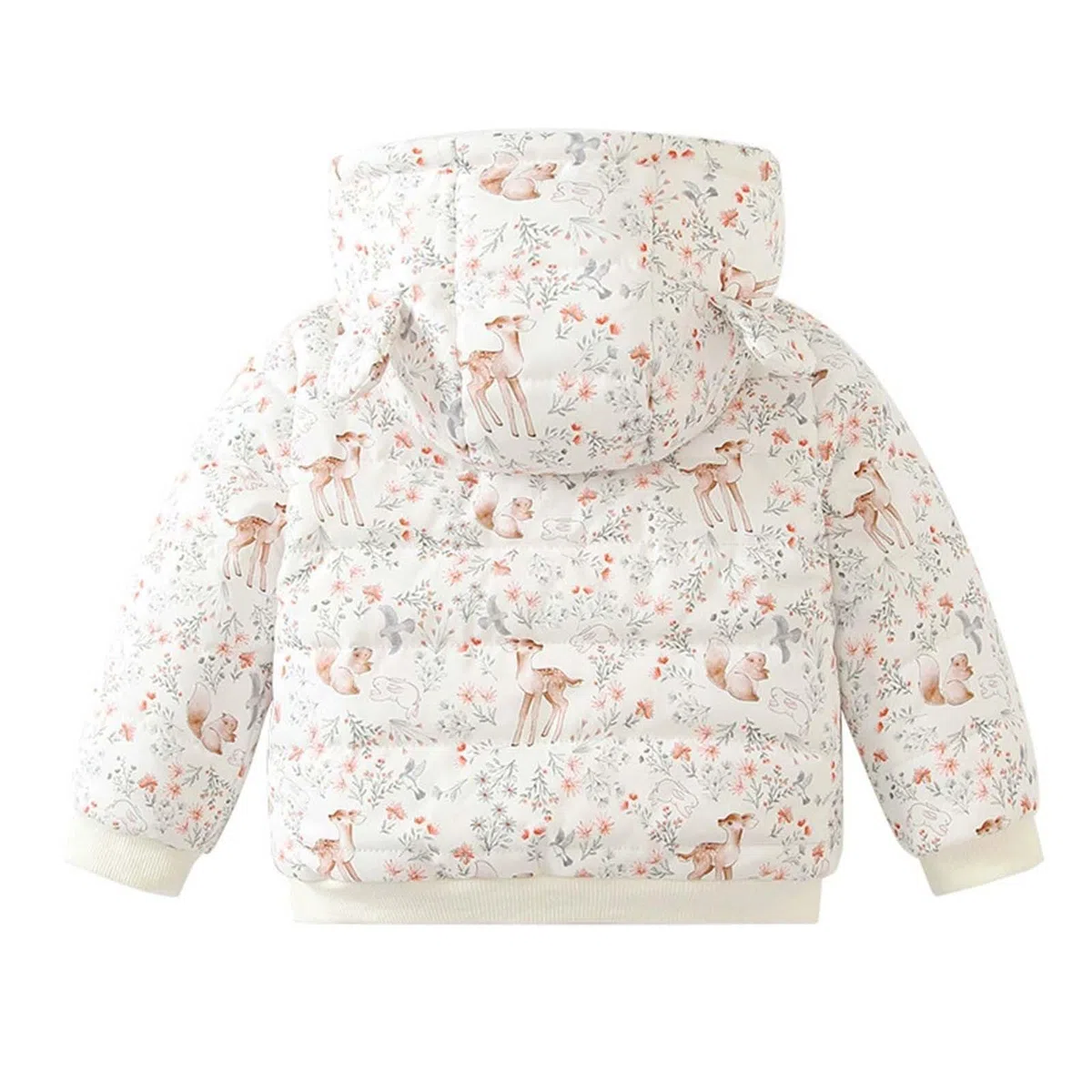 Generisch 2026 Piumino da ragazza Inverno Caldo Cappotto Floreale Per I Neonati Bambini Capispalla Morbido Leggero Isolato Antivento, bianco, 18-24 Mesi