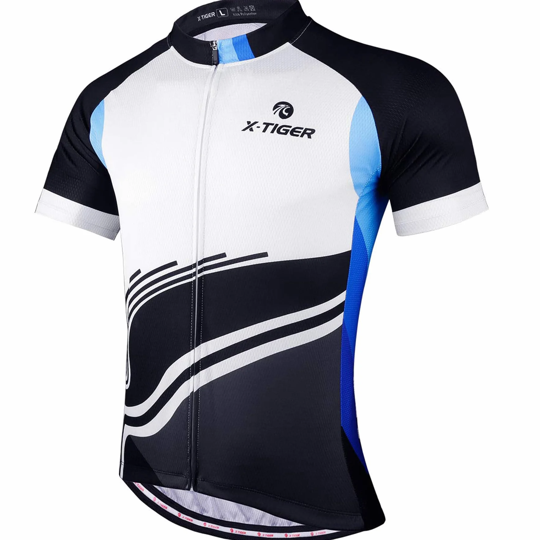 X-TIGER Magliette da Ciclismo da Uomo T-Shirt Corta Top Abbigliamento Maglie da Ciclismo Camicia da Mountain Bike MTB Traspirante e Assorbente dal Sudore Asciugatura Rapida