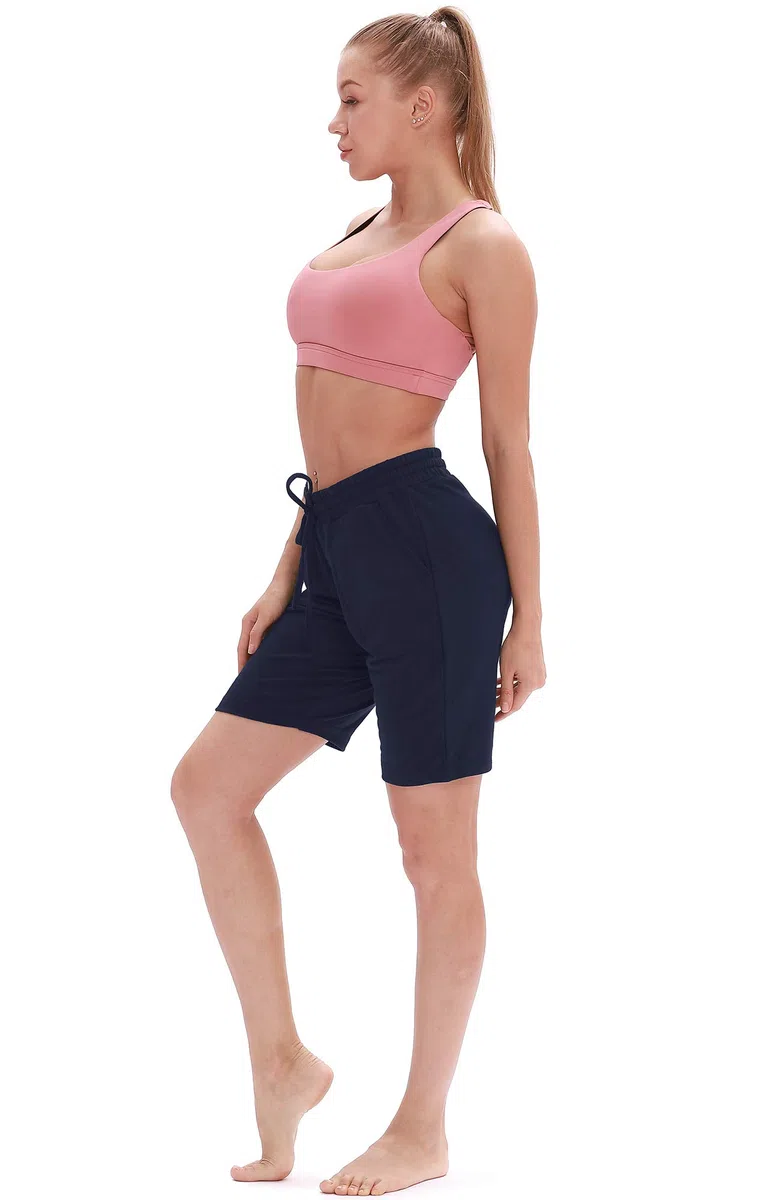 icyzone Pantaloncini Sportivi Donna Bermuda con Tasche Traspirante Shorts Sportivi Donna per Running Fitness Palestra