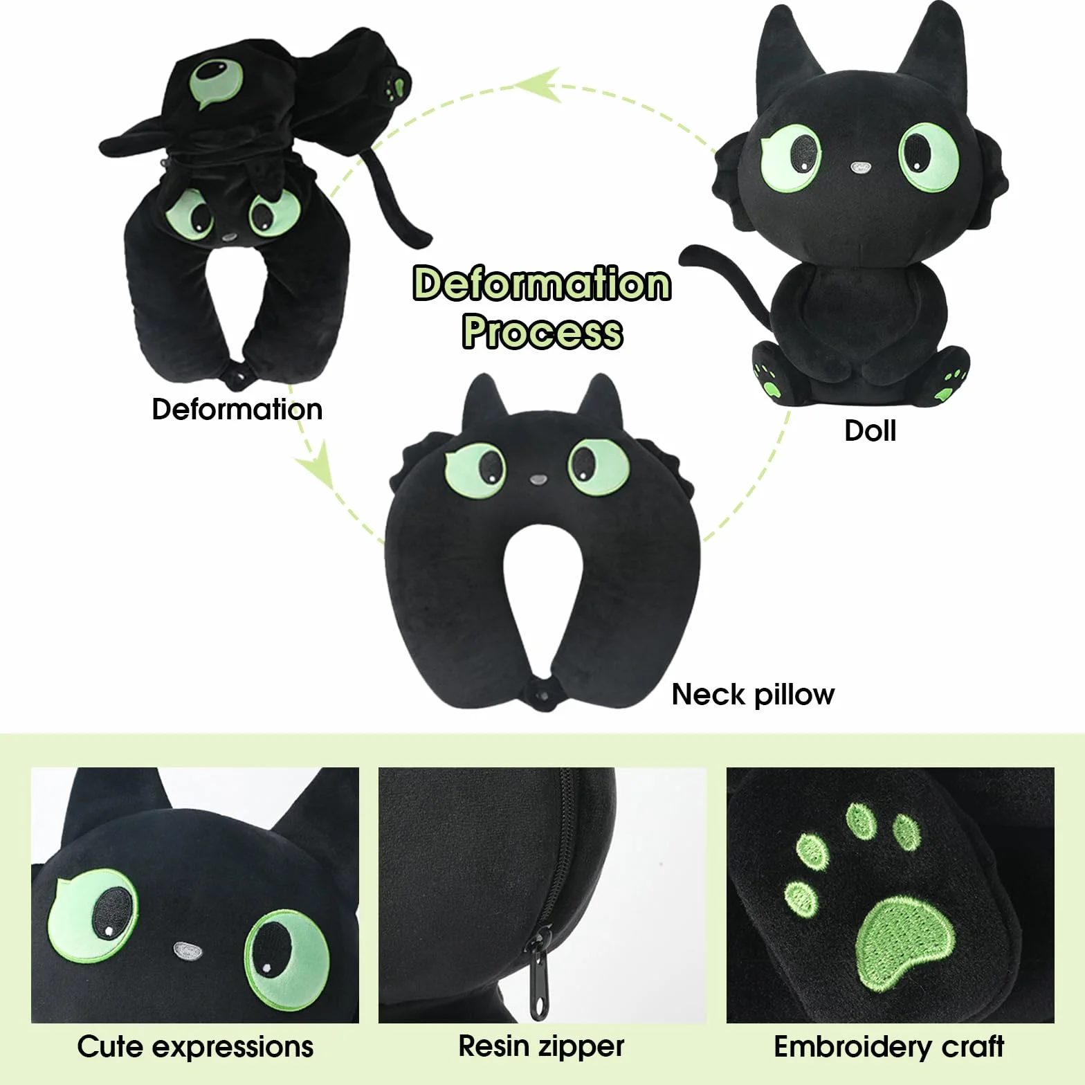 Cuscino A Forma Di U Dei Cartoni Animati, Cuscino Da Viaggio, Cuscino Da Viaggio Per Bambini, Trasformabile, Adatto Per Viaggi, Casa E Ufficio (Cuscino Transformer A)