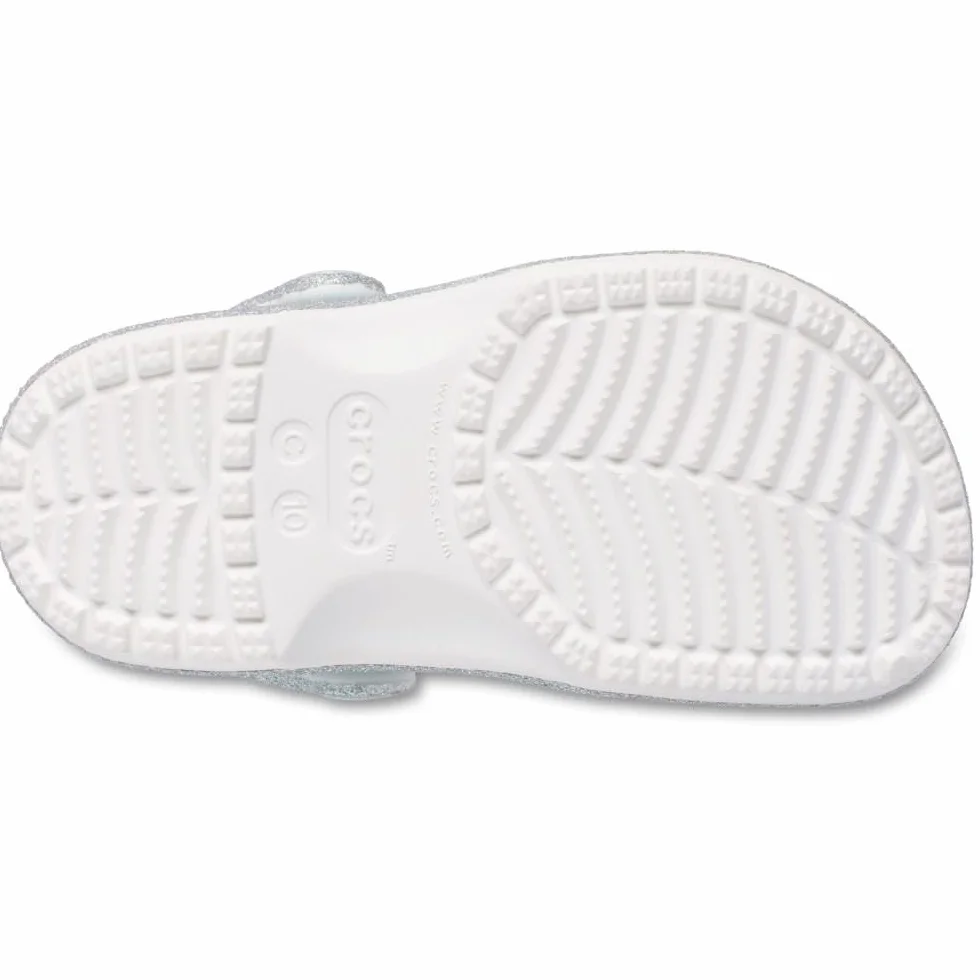 Crocs Classic Iridescent Glitter Cgk, Zoccoli Unisex - Bambini e Ragazzi, Bianco, 30/31 EU