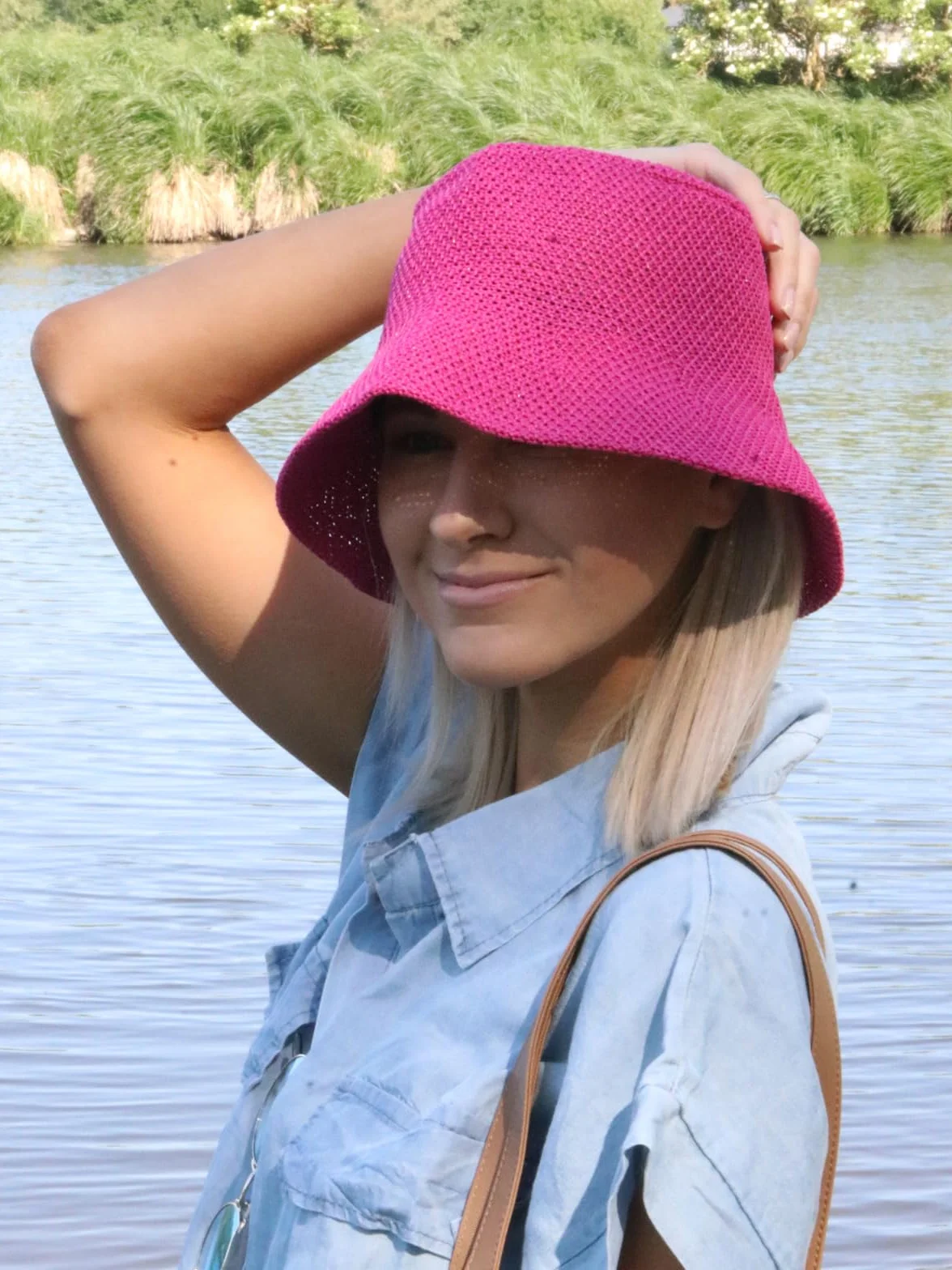 styleBREAKER Cappello da Sole Femminile in Paglia di Carta Pieghevole, Cappello da Pescatore Leggero con Fascia Antiscivolo, Protezione Solare Estiva per Outdoor e Spiaggia