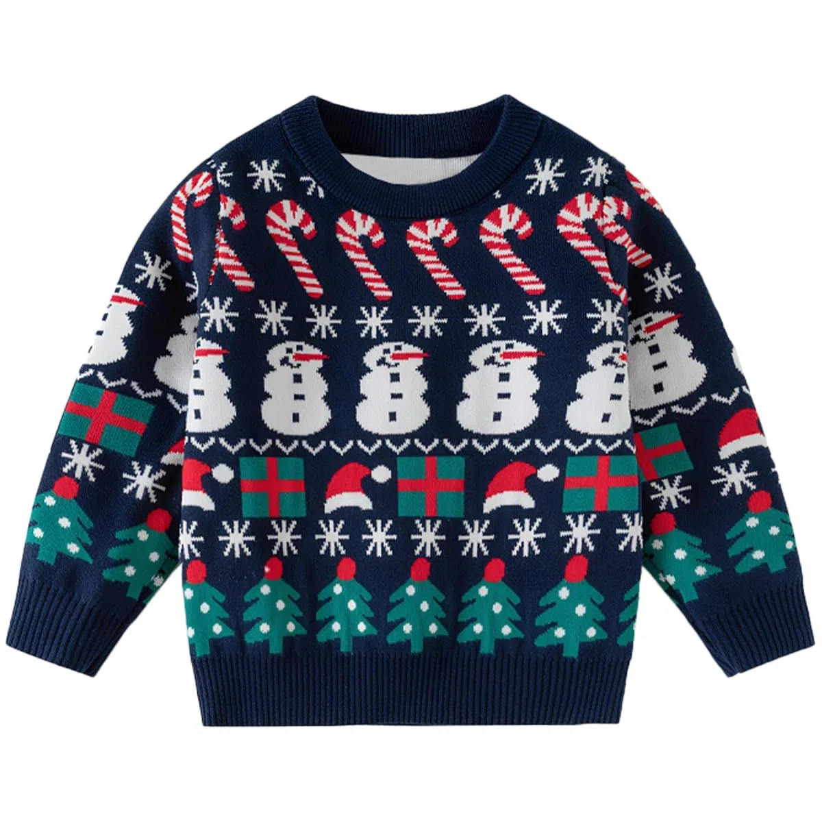 JiAmy Bambino Natale Maglione Felpa a Maglia Inverno Cotone Pullover Manica Lunga Cervo 1-6 Anni