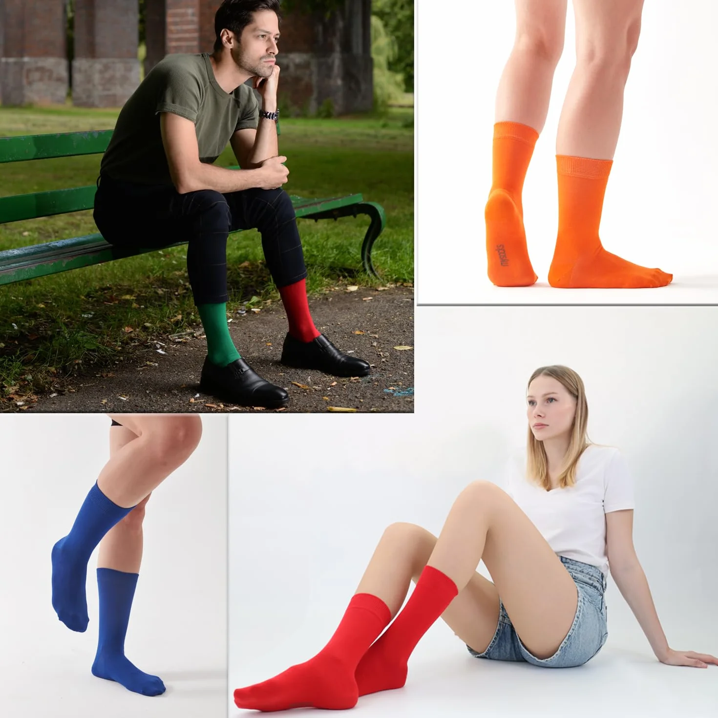 Mysocks Calzini Unisex Tinta Unita 5 Paia in Cotone Extra Fine Pettinato | Punta senza cuciture