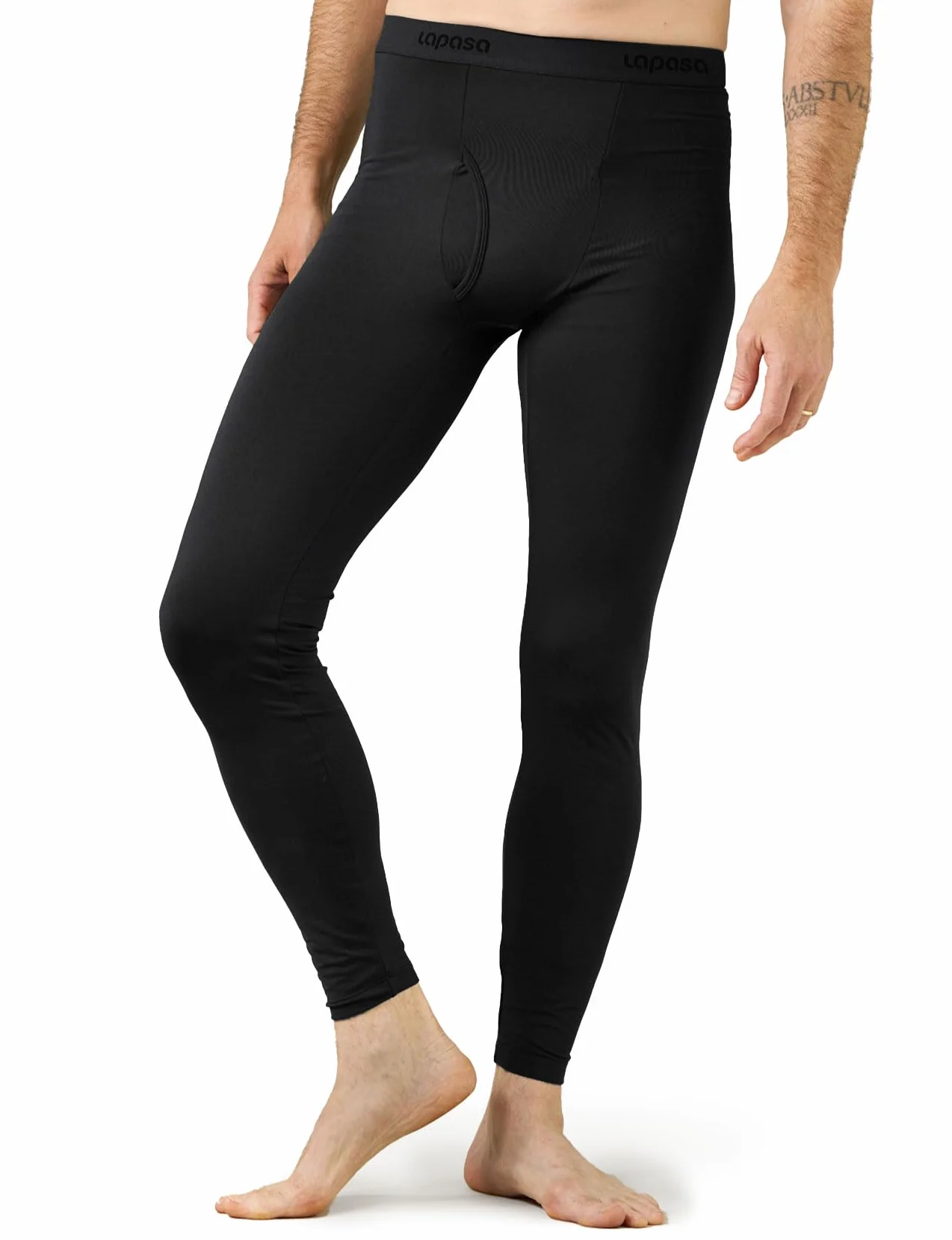 LAPASA Pacco da 2 o 1 Calzamaglie Termica Uomo Fodera in Pile Medio/Pesante Pantaloni Termici Sportivi Strato Base Biancheria Intima Leggings Caldi M10/M25/M56