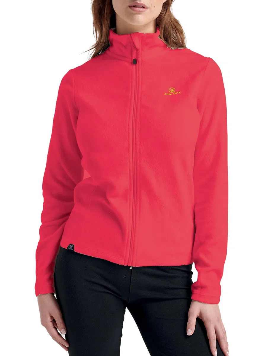Maglia Donna in Micropile con Zip Sportiva - Felpa Giacchetto Donna con Zip in Pile Collo Alto Sci Trekking Tempo Libero attività all'aperto Lavoro