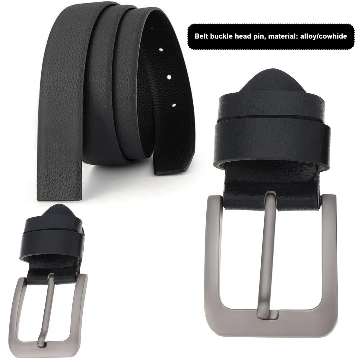 EMSea 2 Pezzi Fibbia Ad Ardiglione Per Cintura In Lega Resistente Da Uomo Fibbia Per Cintura Cinturino Rettangolare Fibbia Ad Ardiglione Adatta Per Cinture Causali Larghe 35-38 Mm (nero + Marrone)