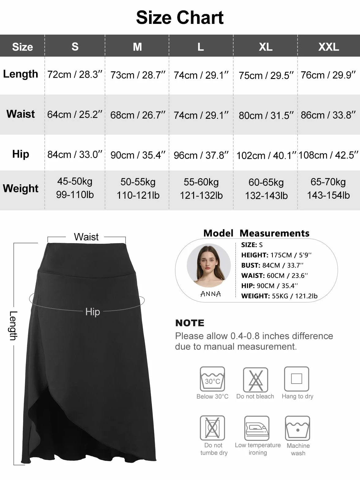 Bezioner Gonna Pantalone Donna Lunga con Pantaloncini e Tasche Midi Gonne Sportiva Orlo a Volant con Spacco Skort Tennis Golf