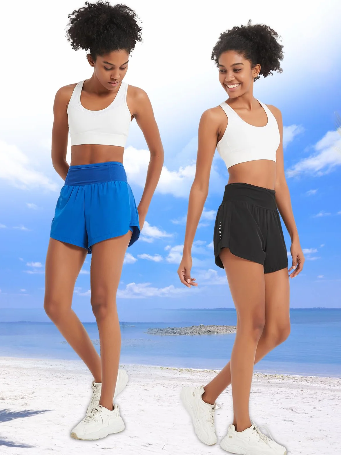 Pantaloncini Running Donna 2 in 1 Pantaloncini Donna Sportivi Shorts Donna Sportivi con 5 Tasche Pantaloncini Tennis