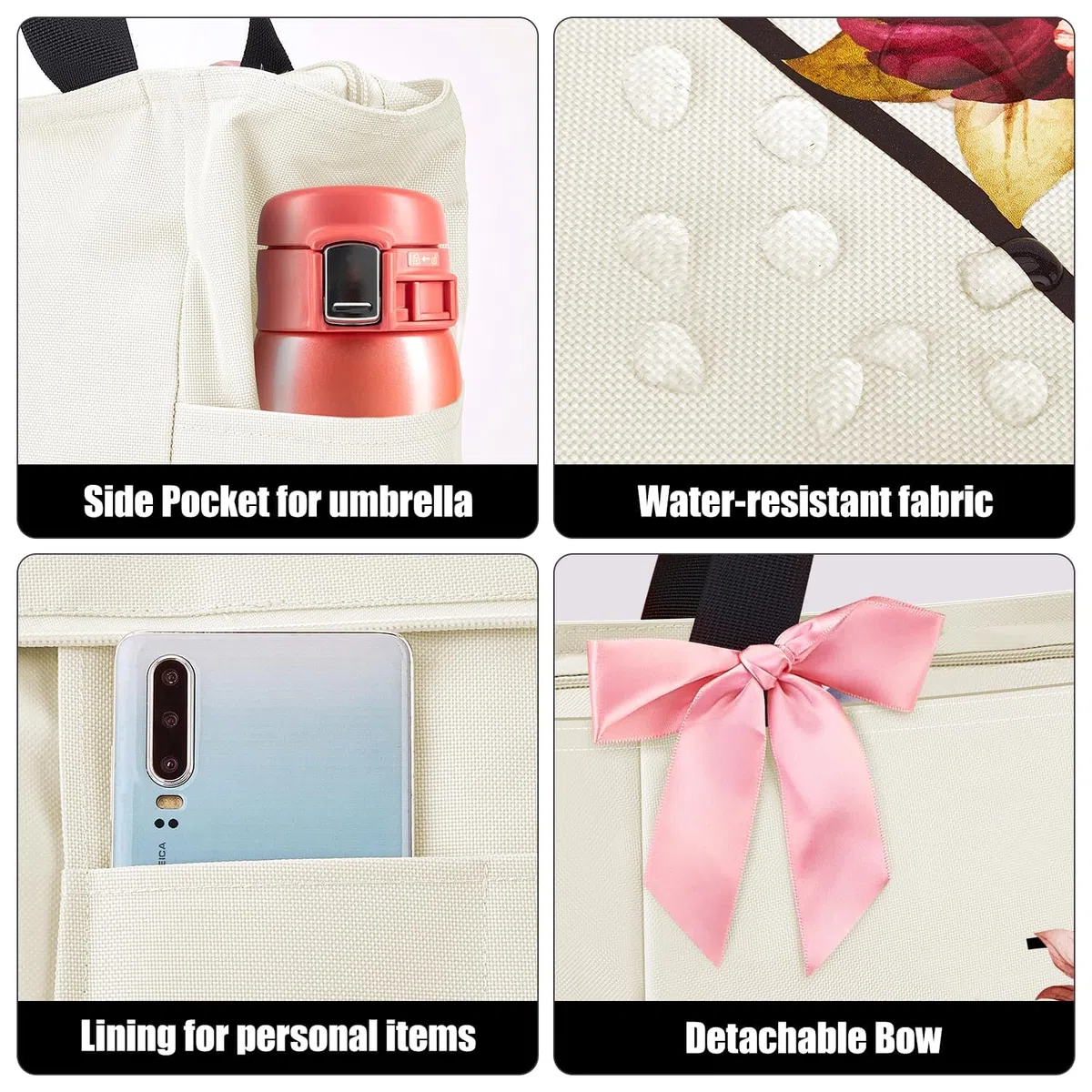 Vavabox Borsa tote personalizzata con iniziali dalla A alla Z, regalo impermeabile per donne, damigelle, mamma, insegnanti, amici
