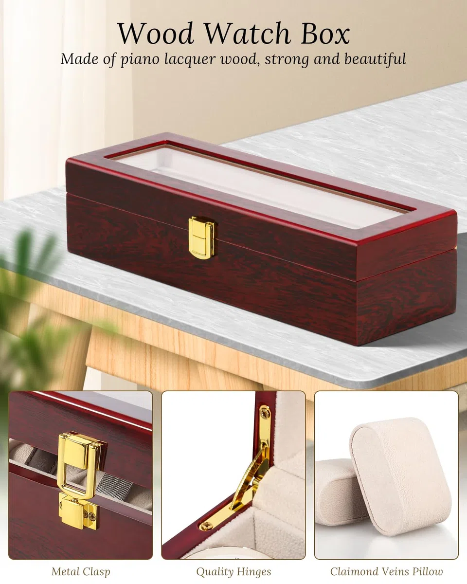 Espositore per orologi da uomo, in legno