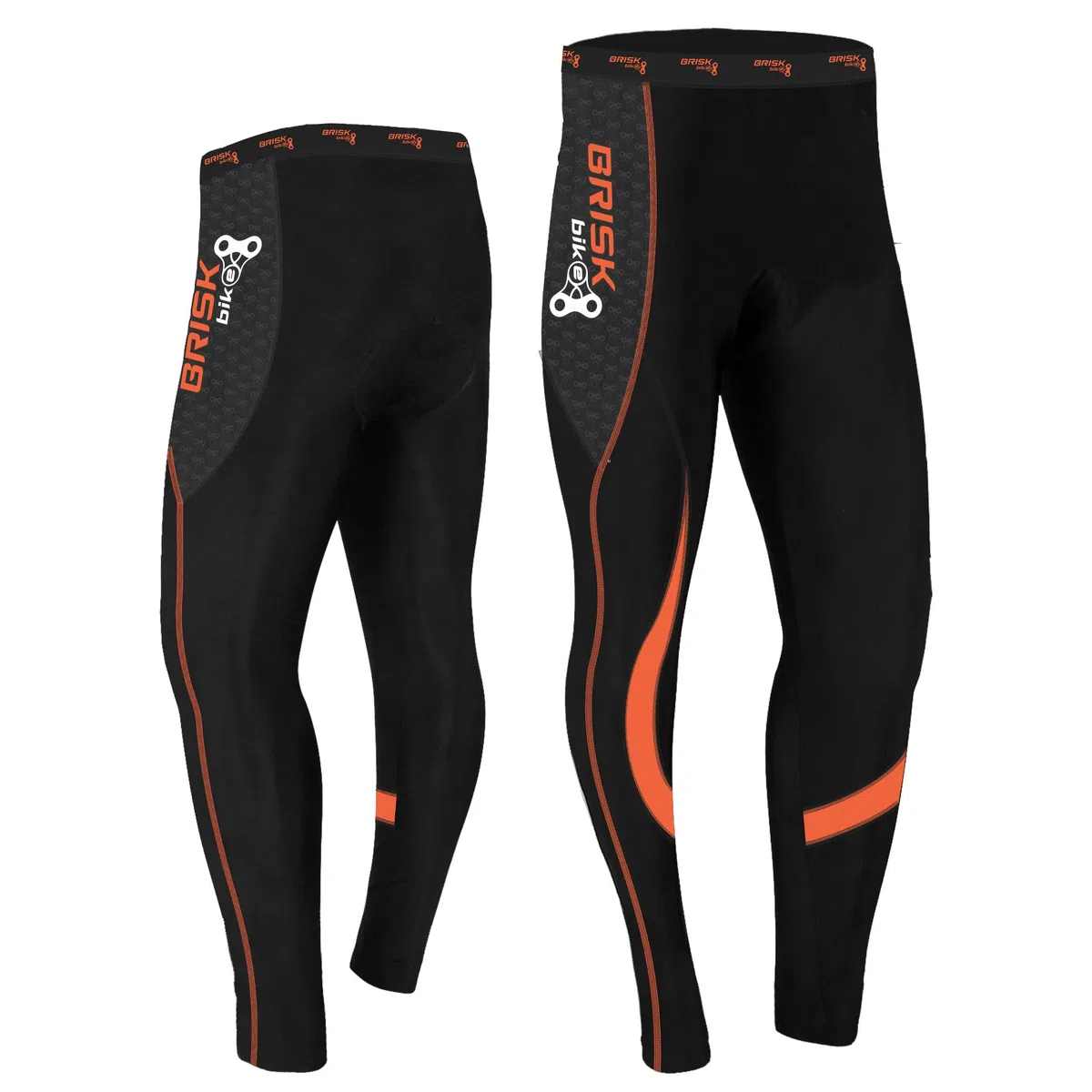 Brisk Bike Pantaloni Ciclismo Uomo - Cool Max Elasticizzato Pantaloni Imbottiti Uomo Ciclismo con Cuciture Flatlock Leggings Termici per Ciclismo, Escursionismo, Sci e Corsa