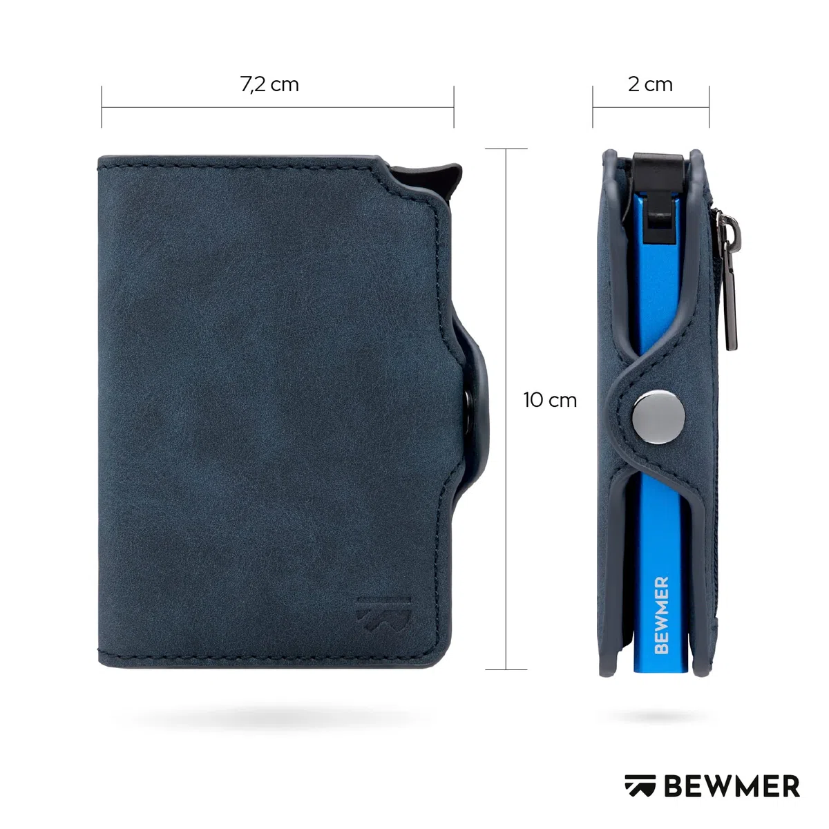 BEWMER Porta Carte di Credito 1 Schermato | Portafoglio Slim da Uomo e Donna | Porta Tessere e Documenti con Rfid Protection e Fermasoldi in Carbon Fiber