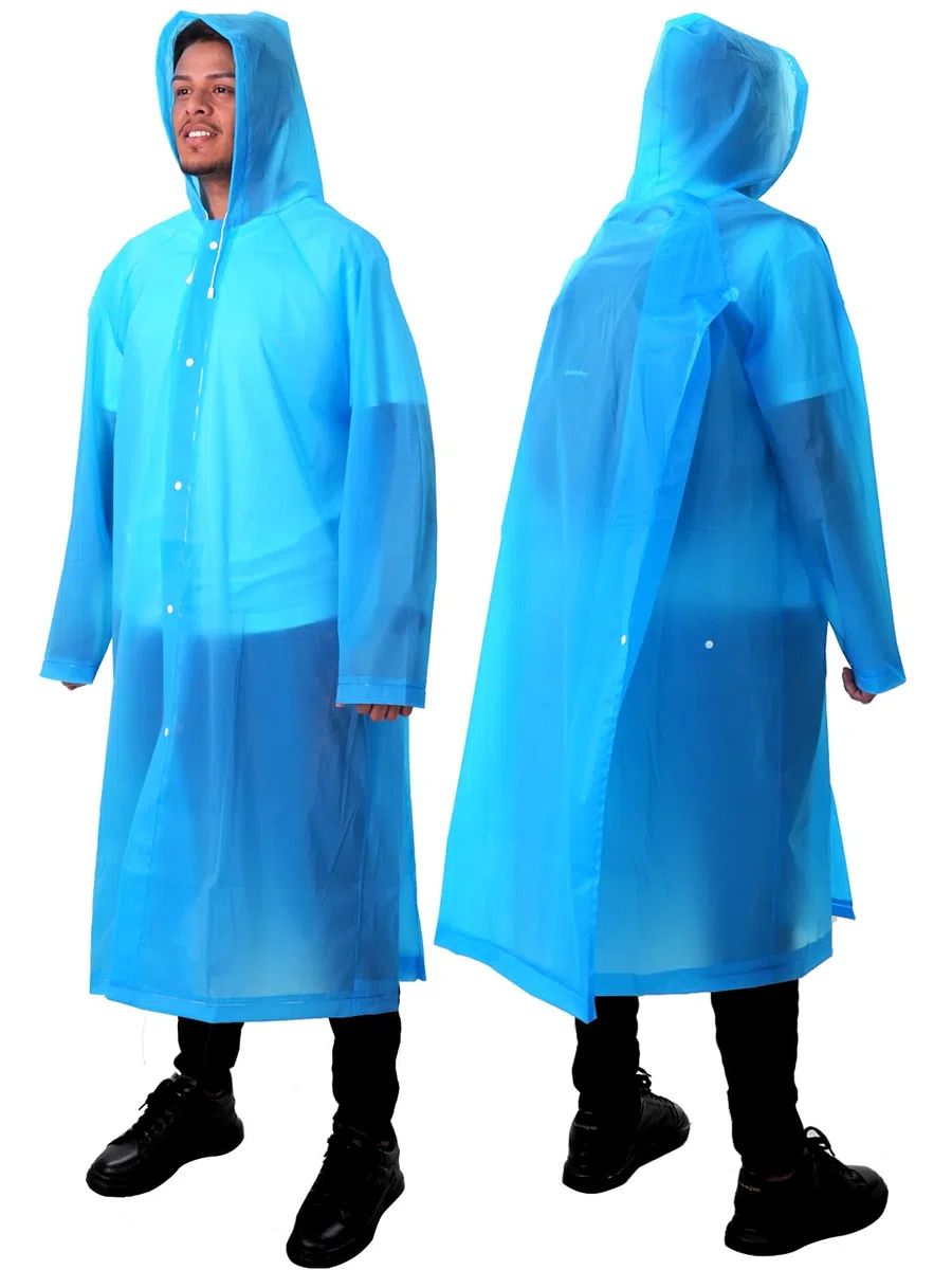 ANYOO Confezione da 2 Poncho Antipioggia Unisex con Maniche, Giacca Impermeabile Lunga con Cappuccio con Spazio Extra per Zaino in Spalla, Escursionismo, Ciclismo, Campeggio, Taglia unica