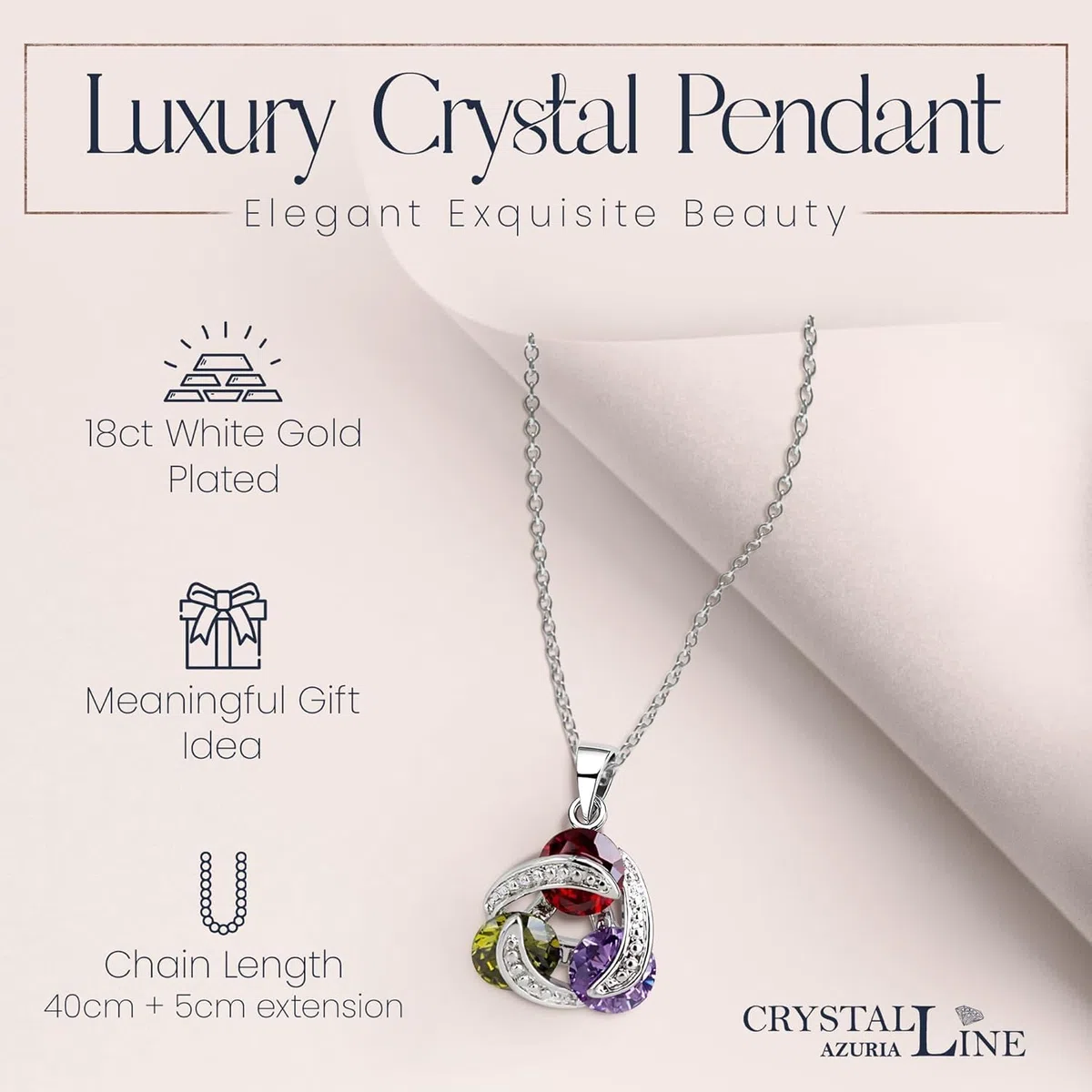 Crystalline Azuria Parure di gioielli da donna con collana e orecchini in zirconia cubica