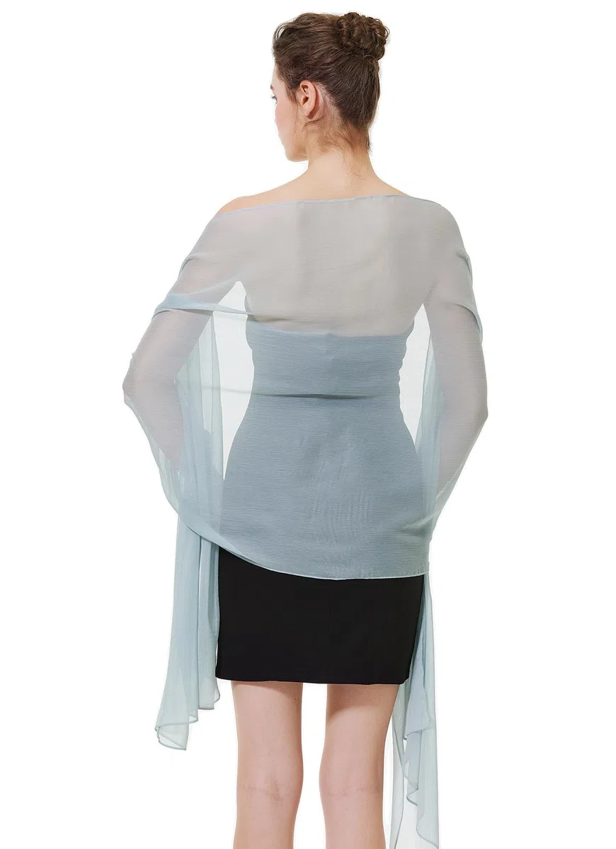BEAUTELICATE Scialle Donna Elegante Crêpe Stola Estivo Leggera Coprispalle per Matrimonio Sposa Festa Cerimonia Abito