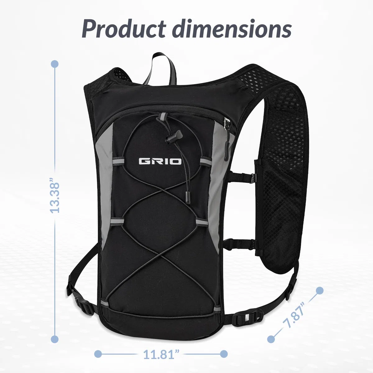 Gilet da corsa per donne e uomini, con cinghie pettorali regolabili, con sacca d'acqua da 1,5 l, leggero, traspirante, riflettente, per maratona, sentiero, escursionismo, ciclismo