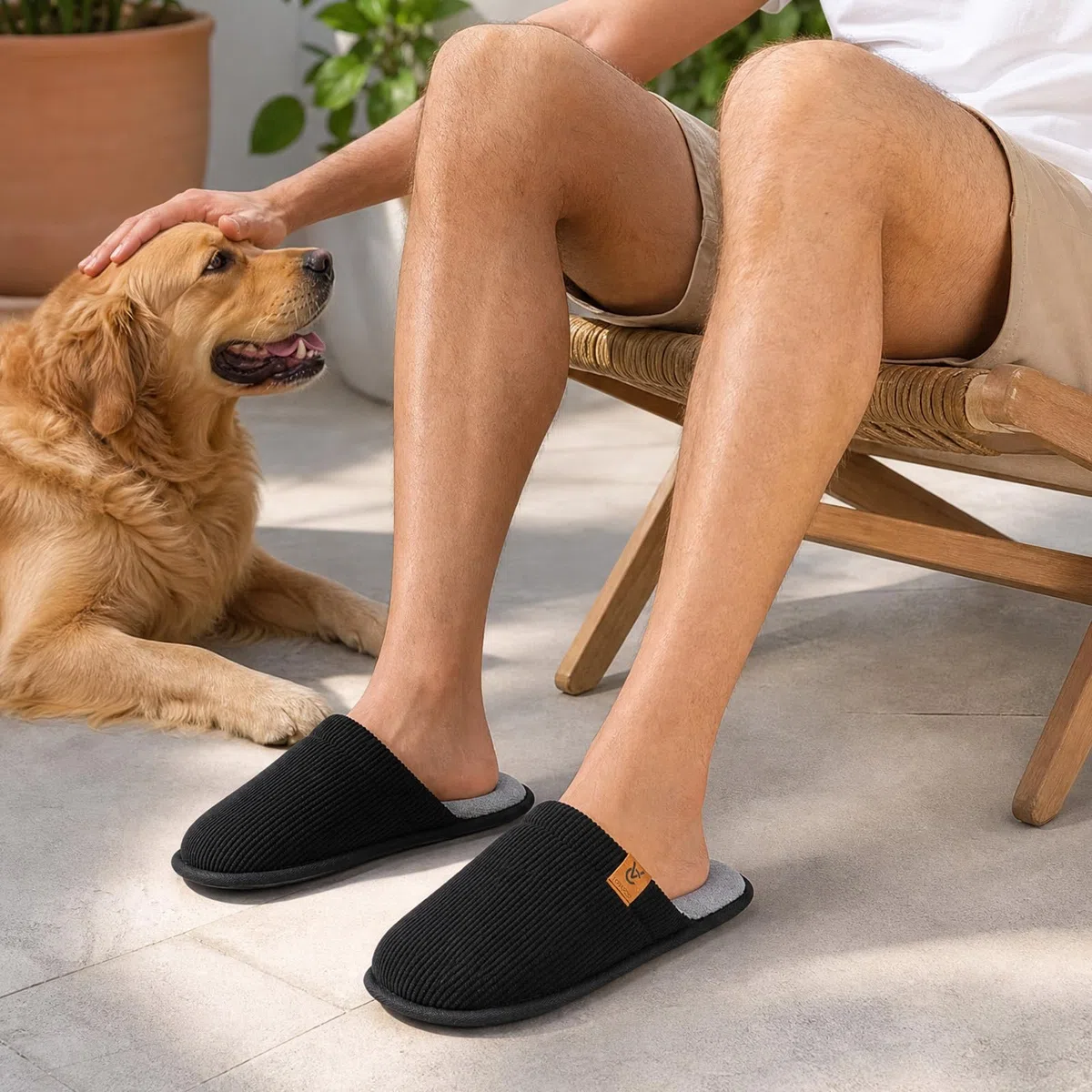 VeraCosy Pantofole Morbido Scuff Traspirante da Uomo Memory Foam Indoor Outdoor Pantofole