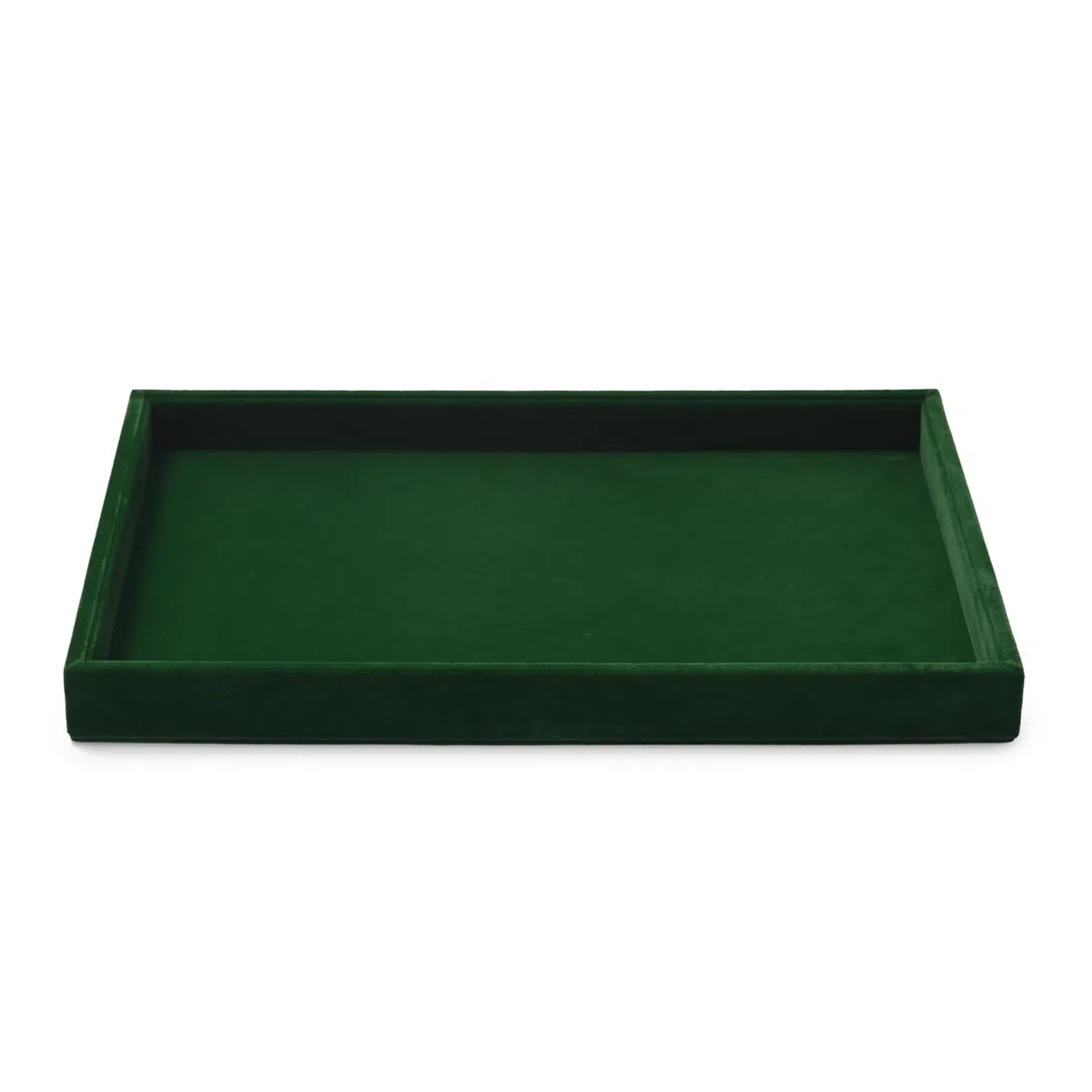 vassoio impilabile in velluto per gioielli, cassetto portagioie, espositore per gioielli, 35x24x3,5 cm (verde scuro)